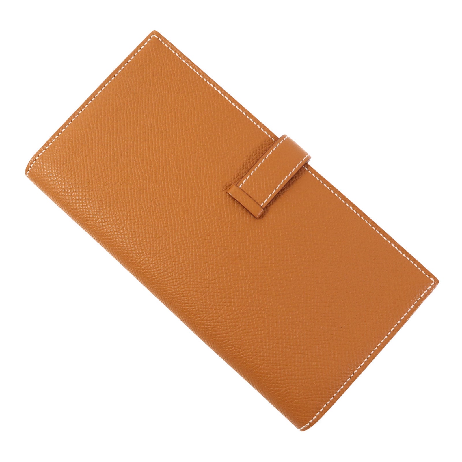 HERMES Epsom皮革Bearn Long Wallet銀扣長錢包Gold