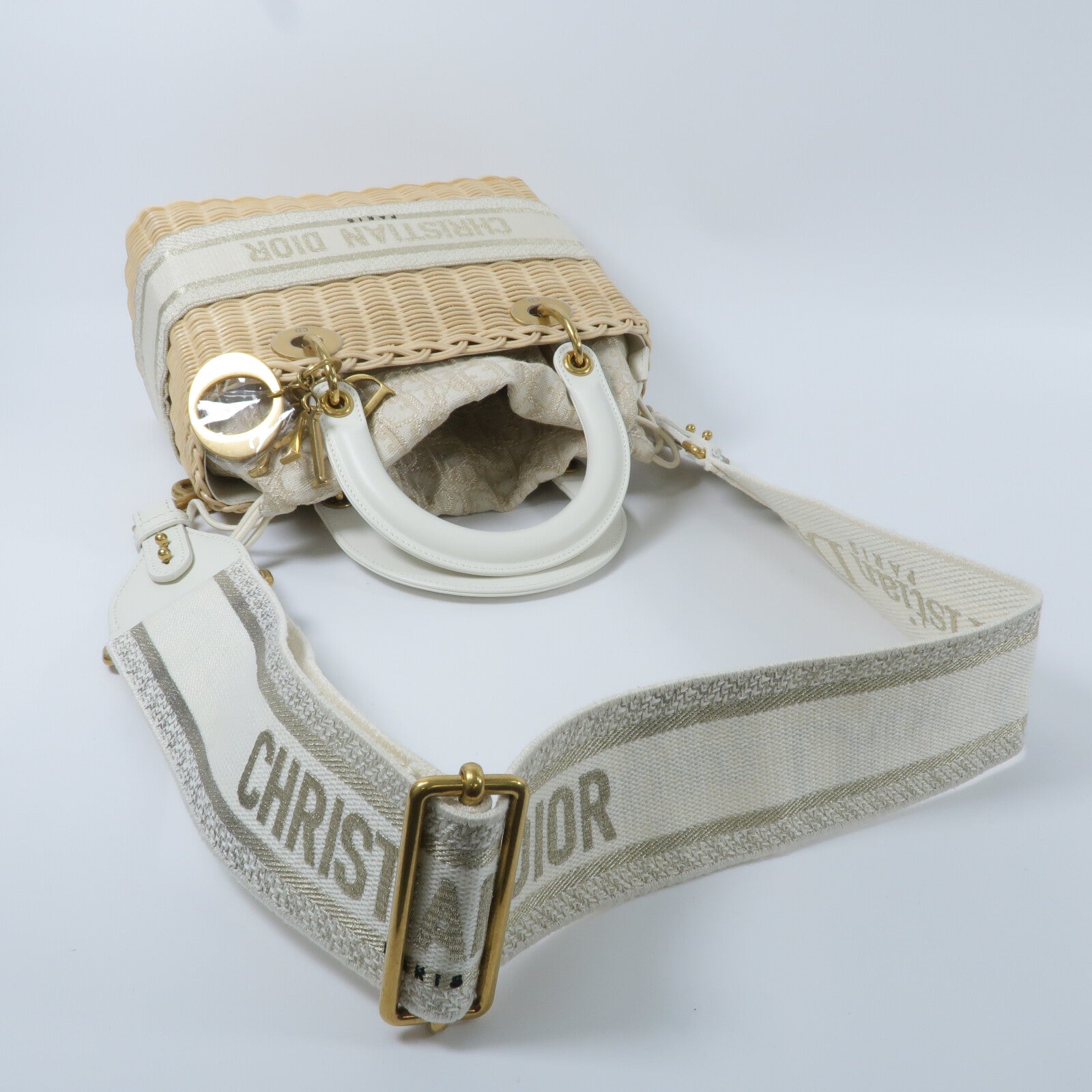 Dior 藤料Wicker Rattan Lady Dior Medium Bag手挽肩背兩用袋