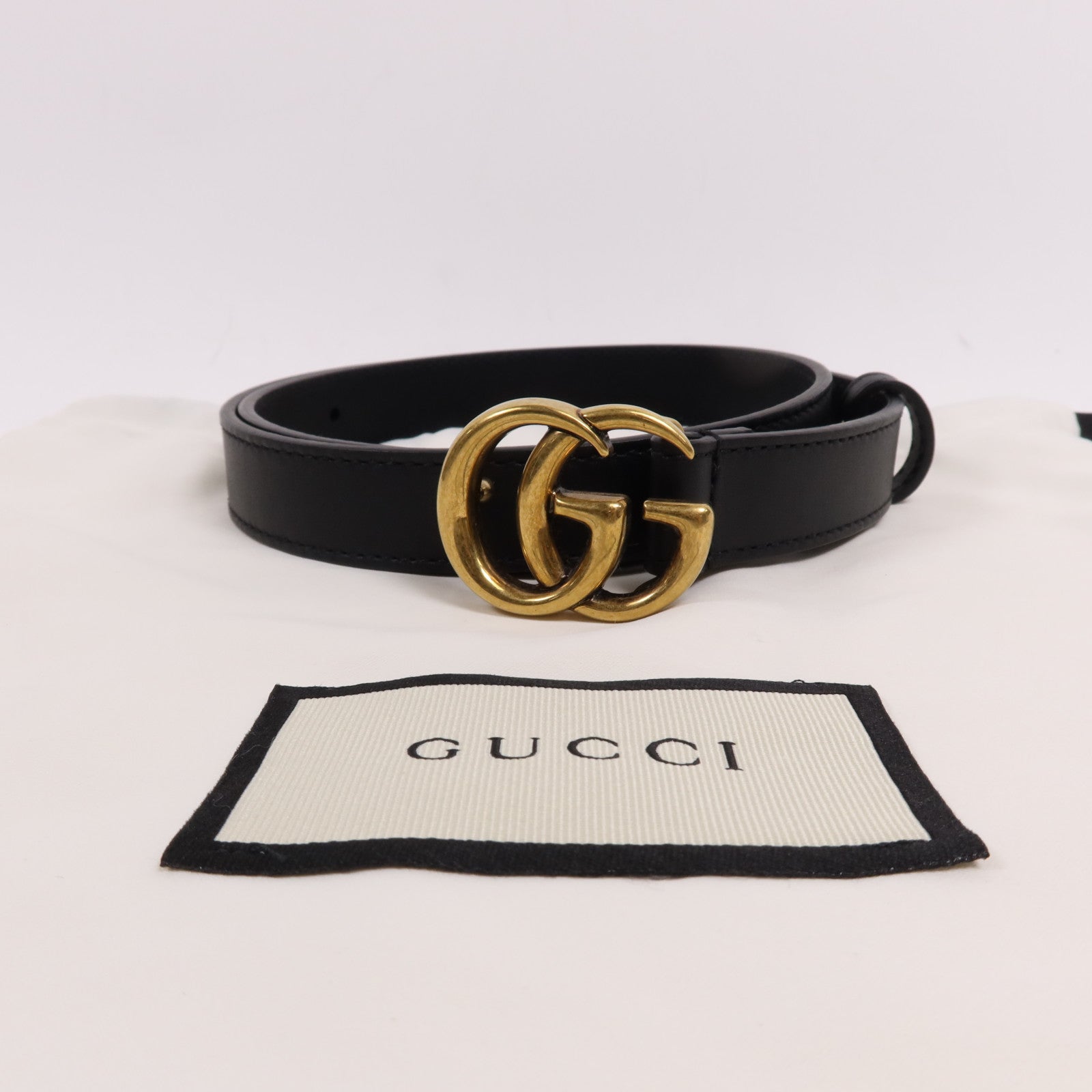 GUCCI 牛皮皮革Belt金扣皮帶