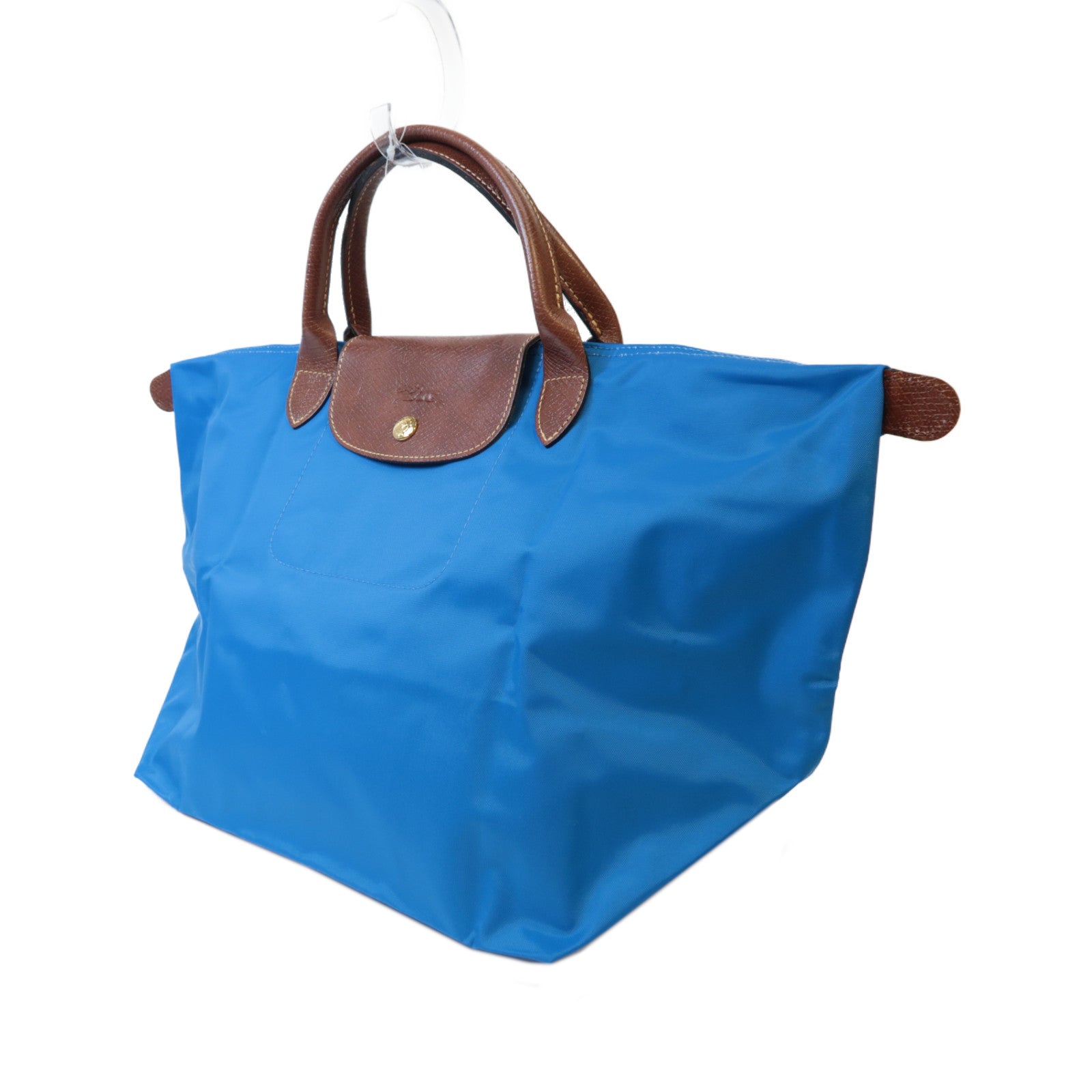 Longchamp 【激減優惠】尼龍Le Pliage金扣肩背袋藍色