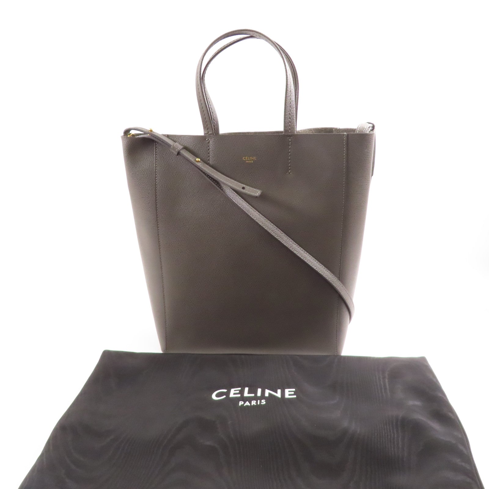 CELINE 皮革Vertical Cabas金扣手挽肩背兩用袋