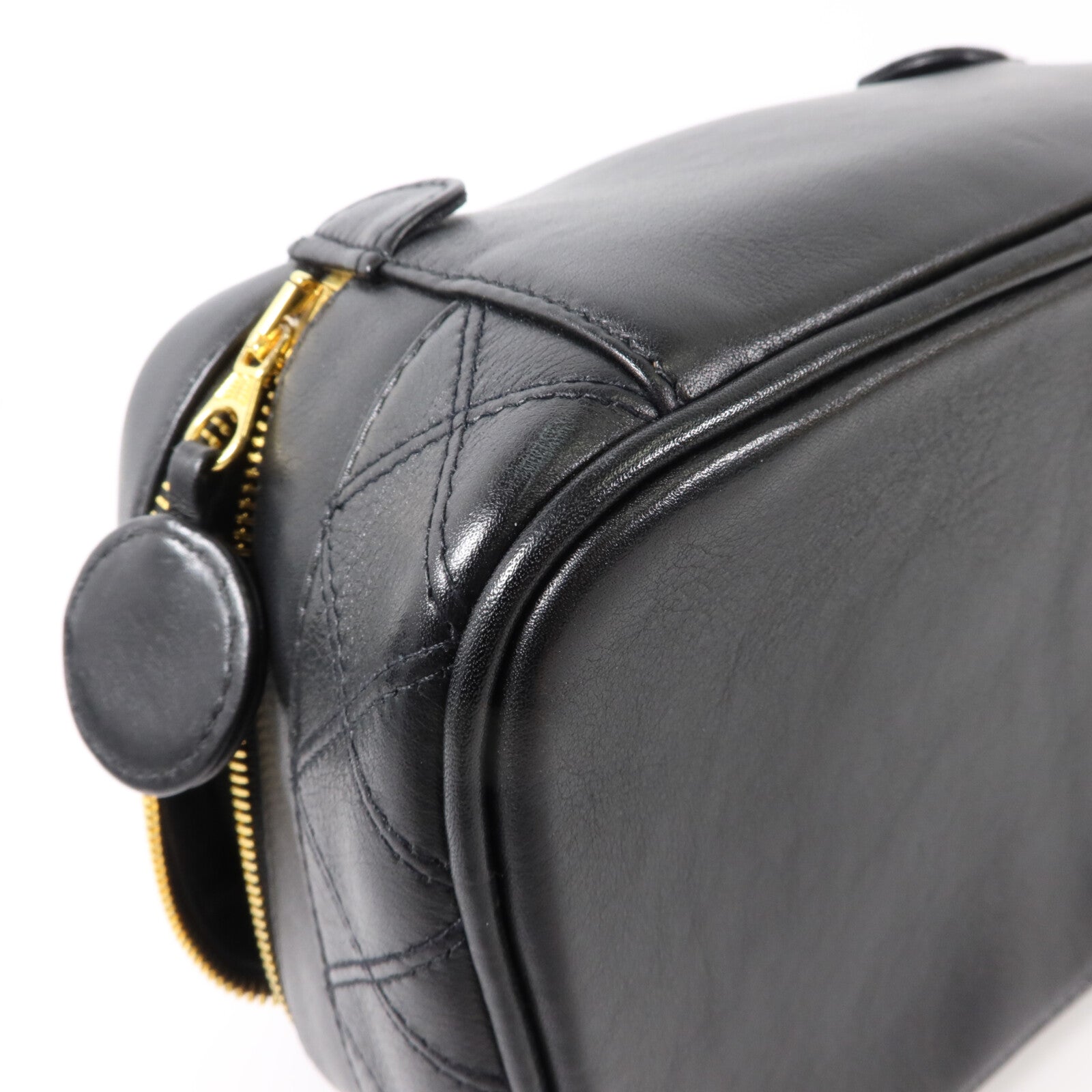 CHANEL 牛皮皮革Vintage Vanity Case金扣化妝袋