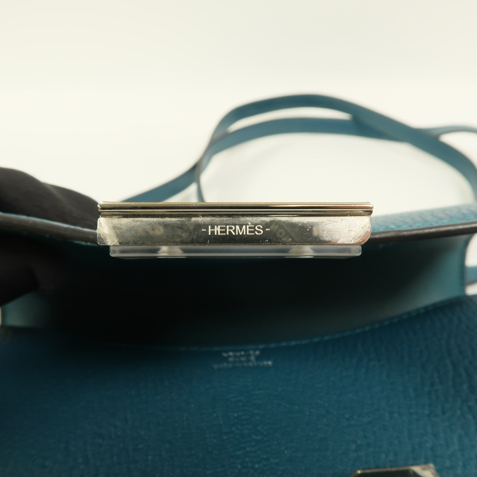 HERMES Chevre Mysore皮革Constance Mini肩背袋Vert Bosphore
