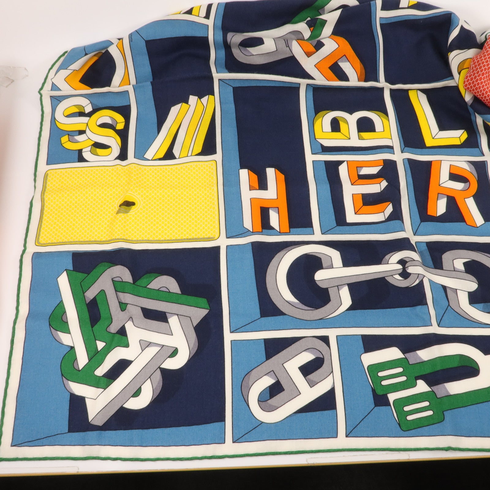 HERMES 羊絨/絲質Scarf 100X100cm絲巾