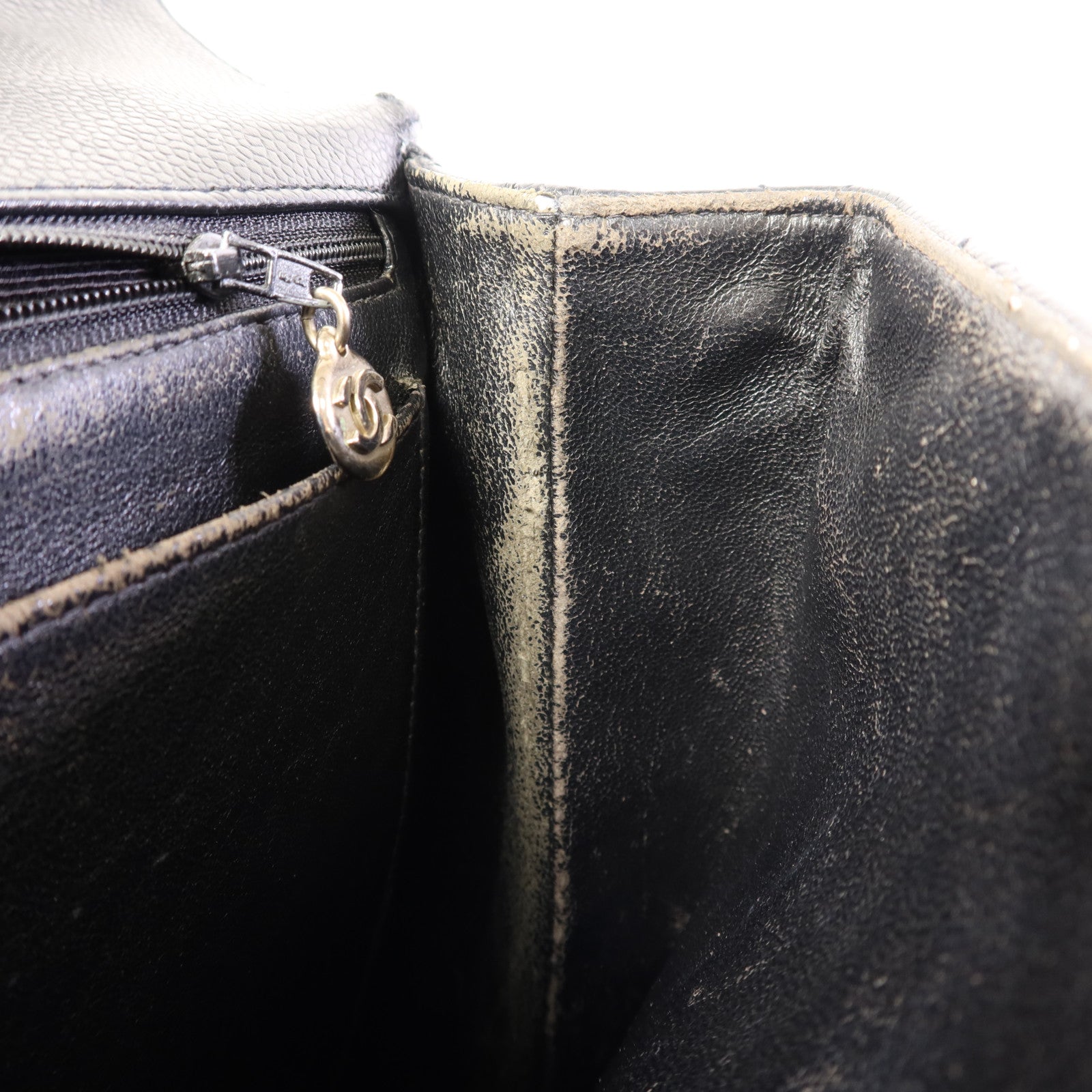 CHANEL 牛皮皮革Matelasse Bag銀扣手挽袋