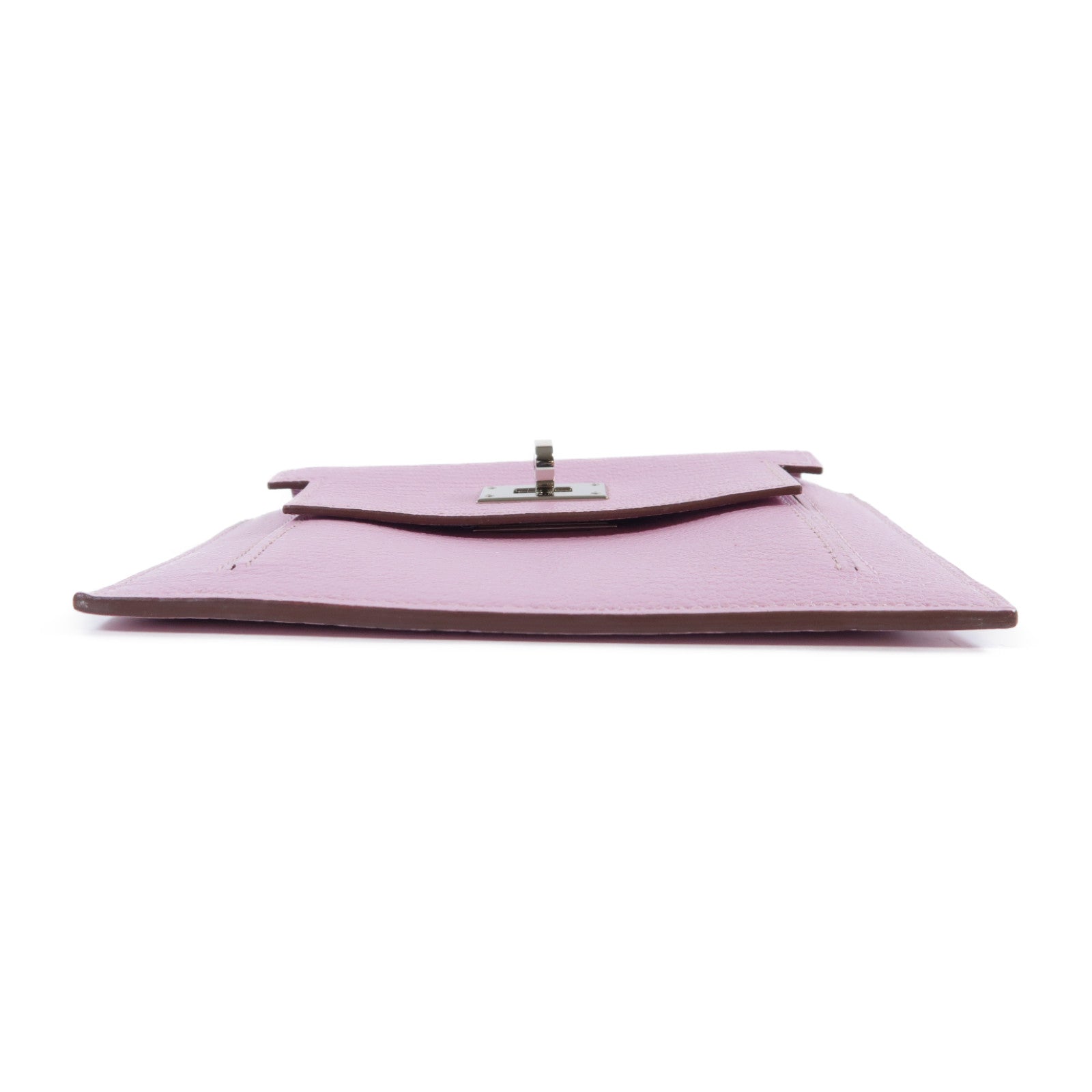 HERMES 【激減優惠】Chevre皮革Kelly Pocket金扣卡片套/零錢包Mauve Sylvestre錦葵紫色