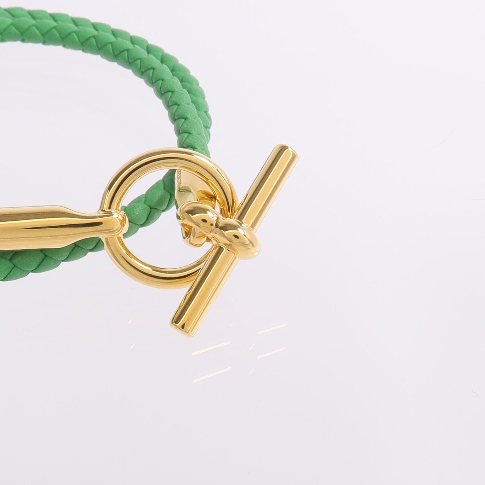 HERMES Swift皮革Glenan Double Tour手帶Menthe
