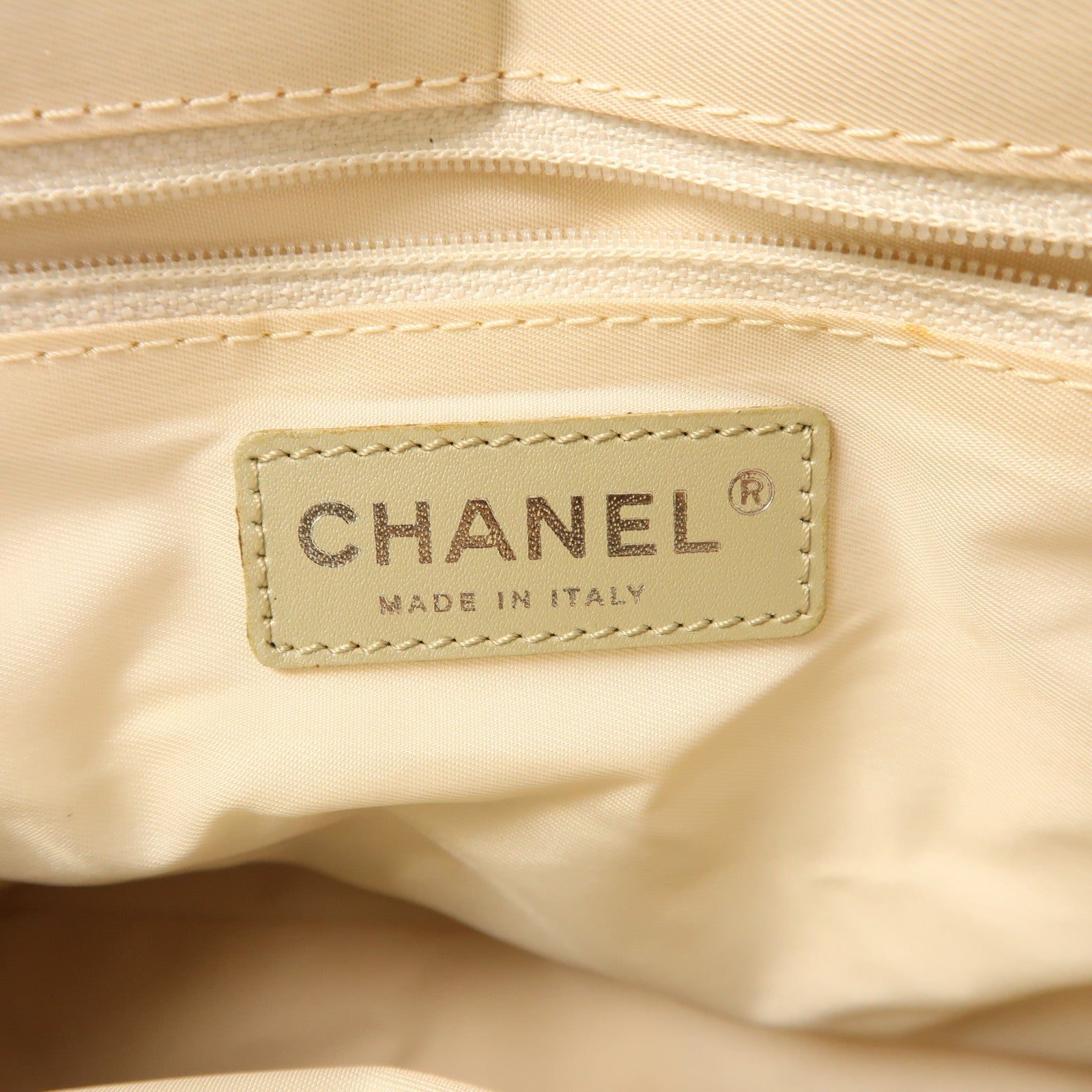 CHANEL 帆布Tote Bag銀扣肩背袋