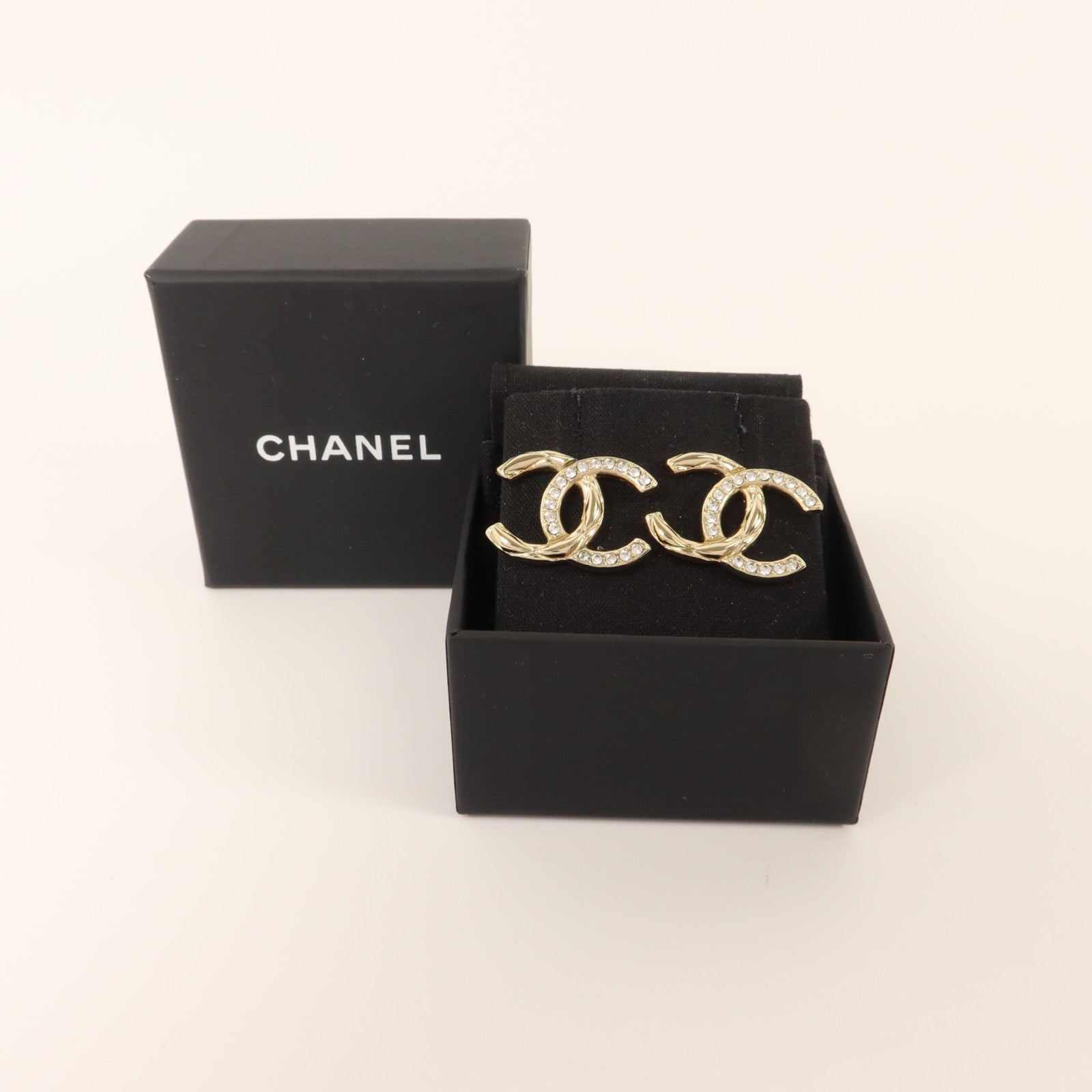 CHANEL 金屬/水晶Pierced Earring耳環