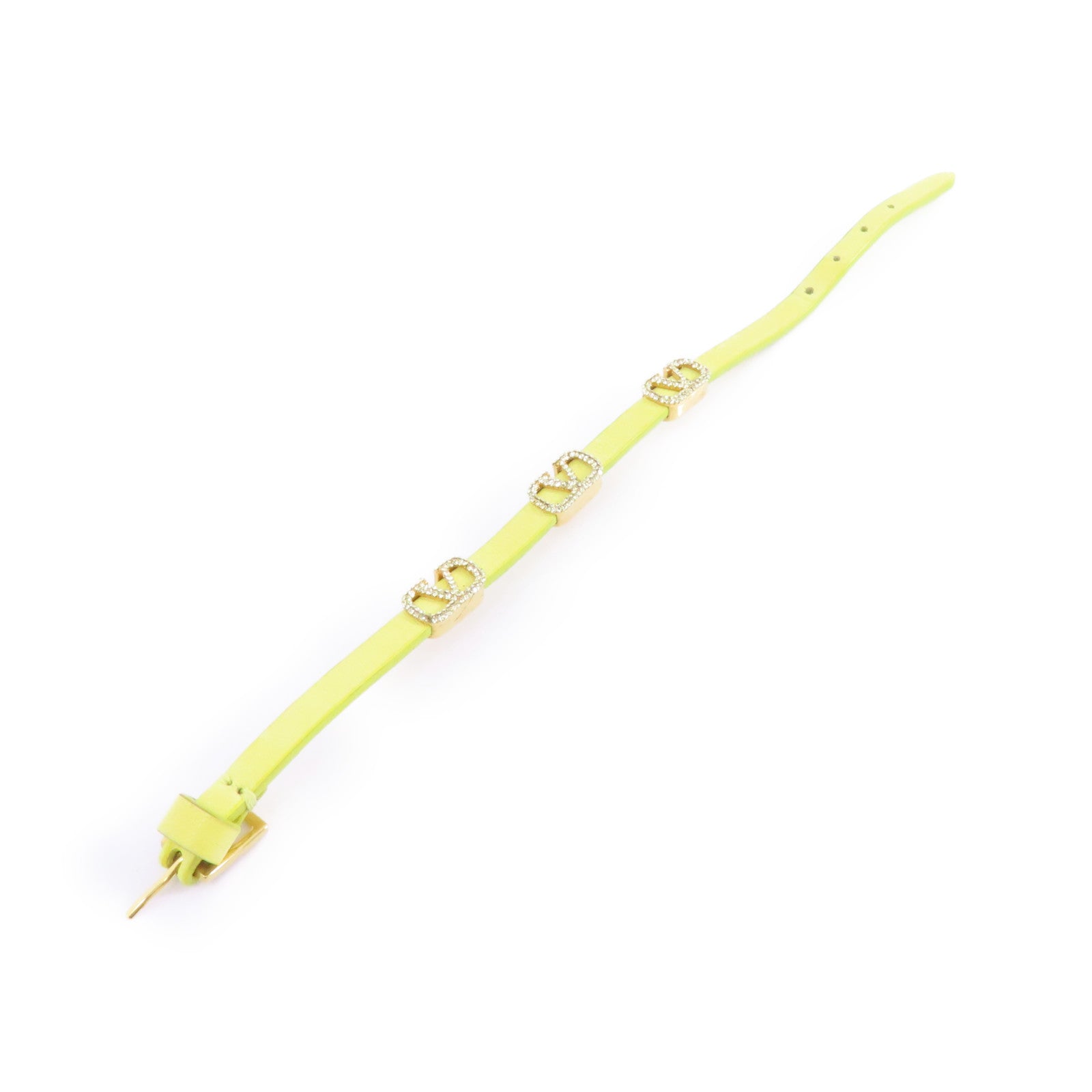Valentino 牛皮皮革/金屬Bracelet手鏈黃色/金色