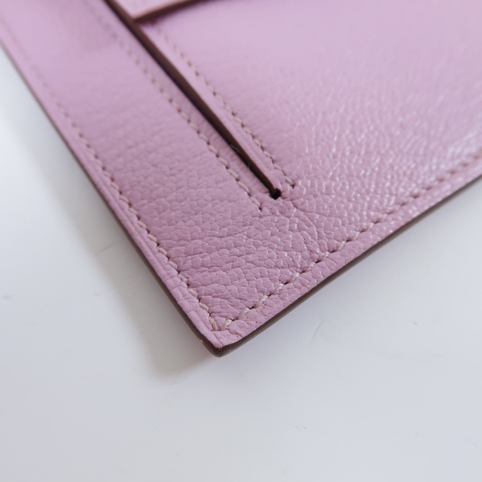 HERMES 【激減優惠】Chevre皮革Kelly Pocket金扣卡片套/零錢包Mauve Sylvestre錦葵紫色