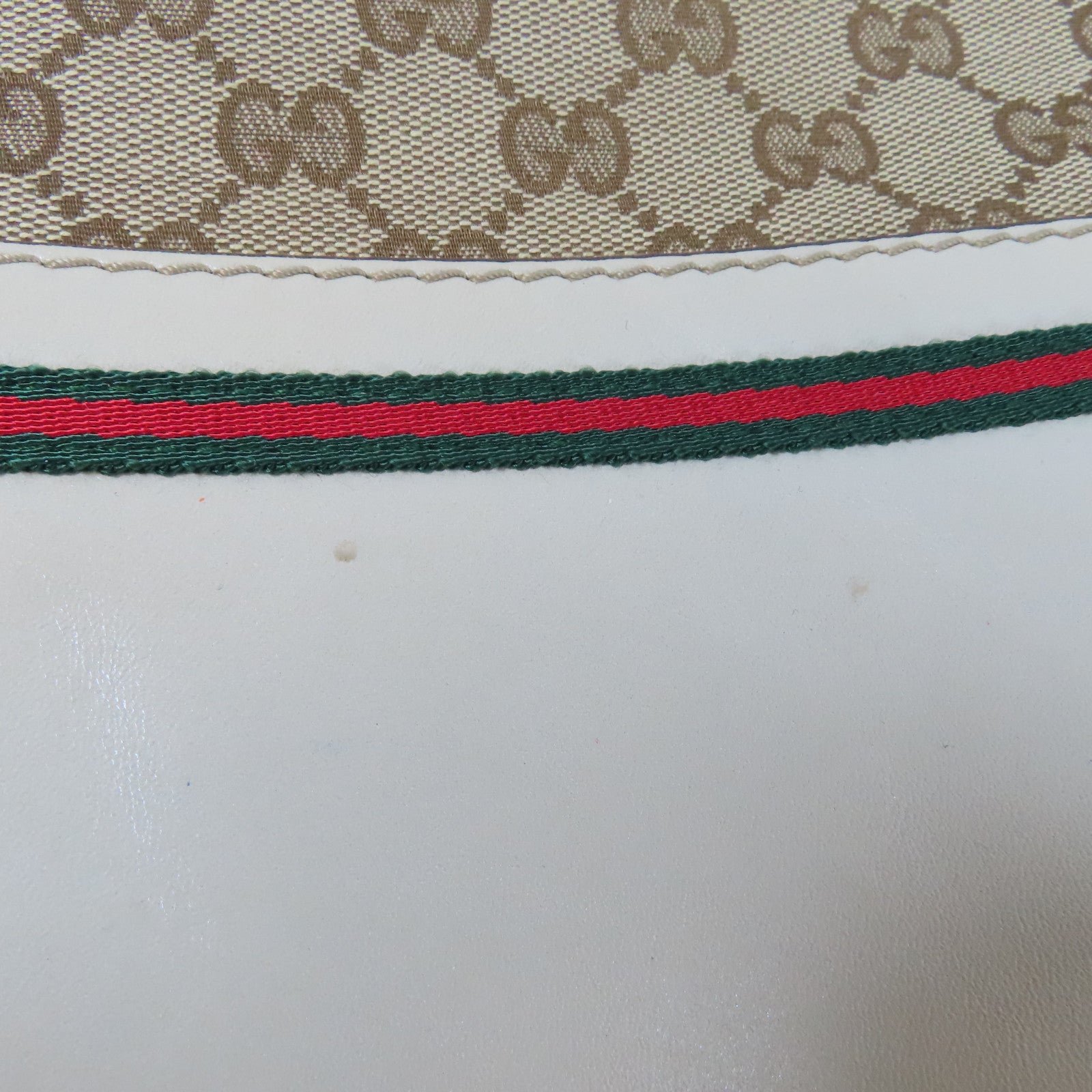 GUCCI 帆布Mayfair金扣手挽肩背兩用袋白色/啡色