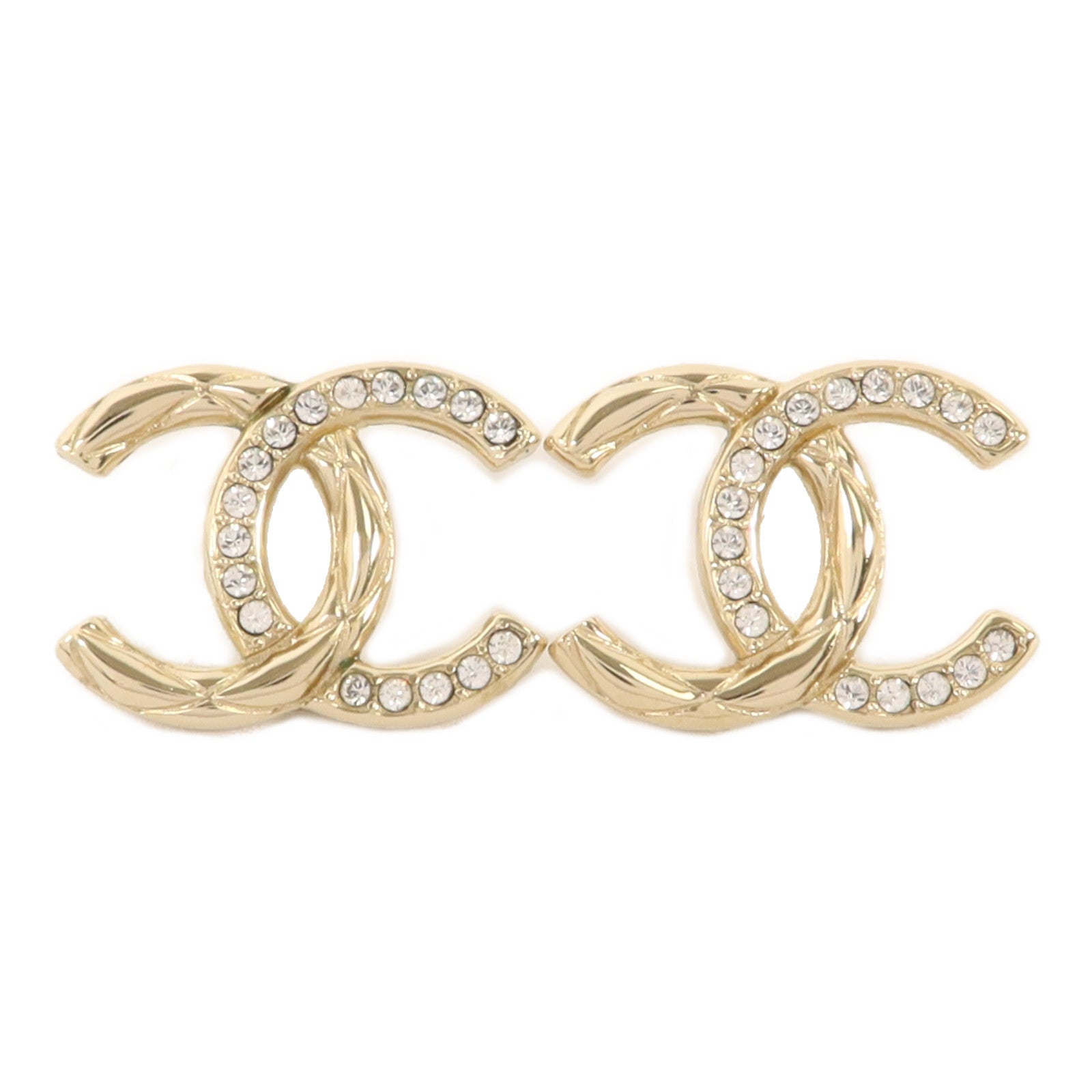 CHANEL 金屬/水晶Pierced Earring耳環