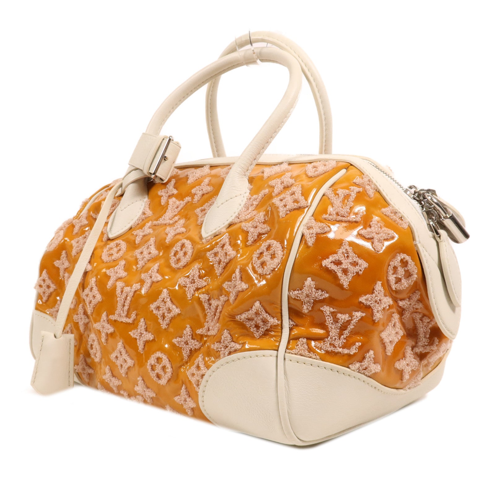 LOUIS VUITTON Monogram Bouclettes Speedy Round銀扣手挽袋