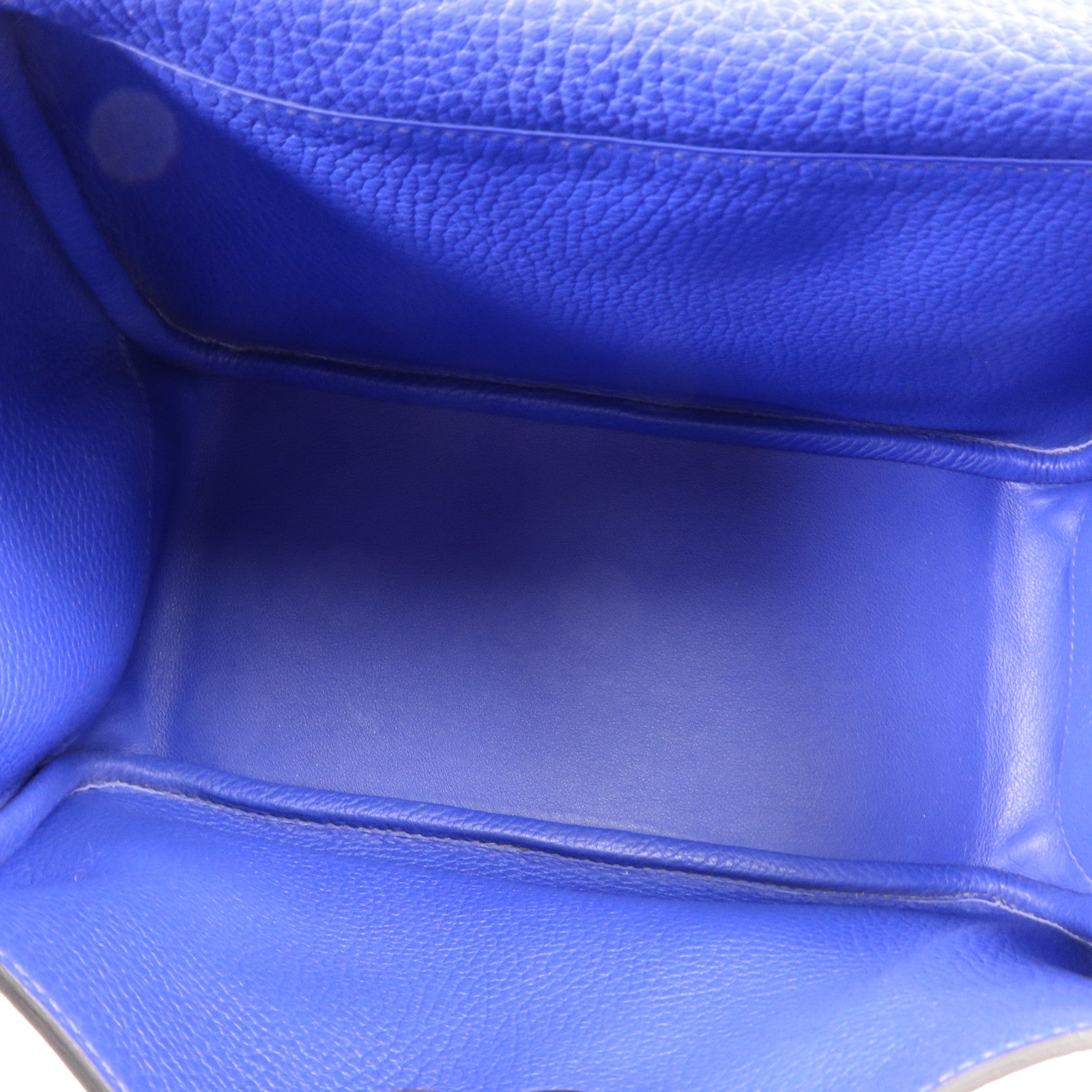 HERMES Clemence皮革Lindy 26銀扣手挽肩背兩用袋Bleu Electrique