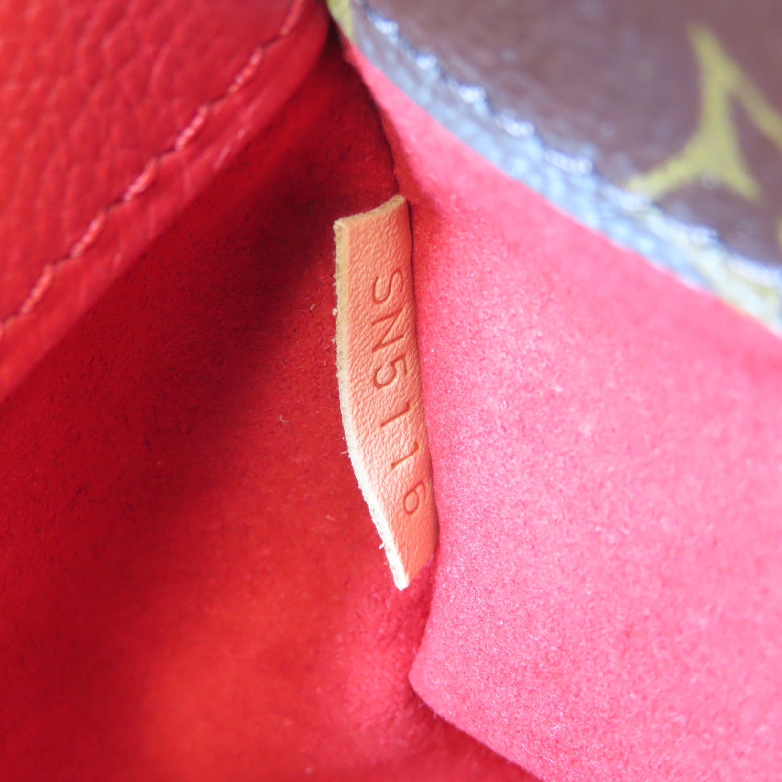 LOUIS VUITTON Monogram Pallas MM金扣手挽肩背兩用袋啡色/紅色