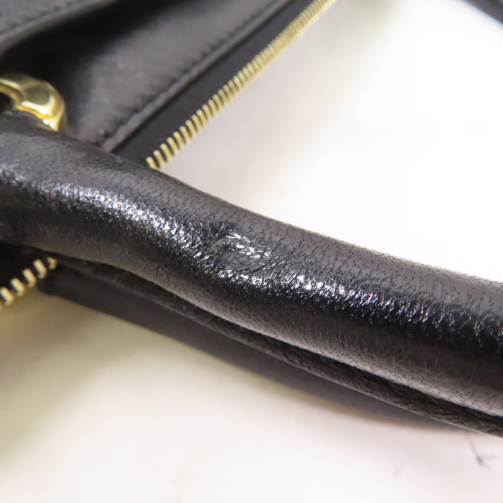 MARC JACOBS 牛皮皮革Handbag金扣手挽袋黑色