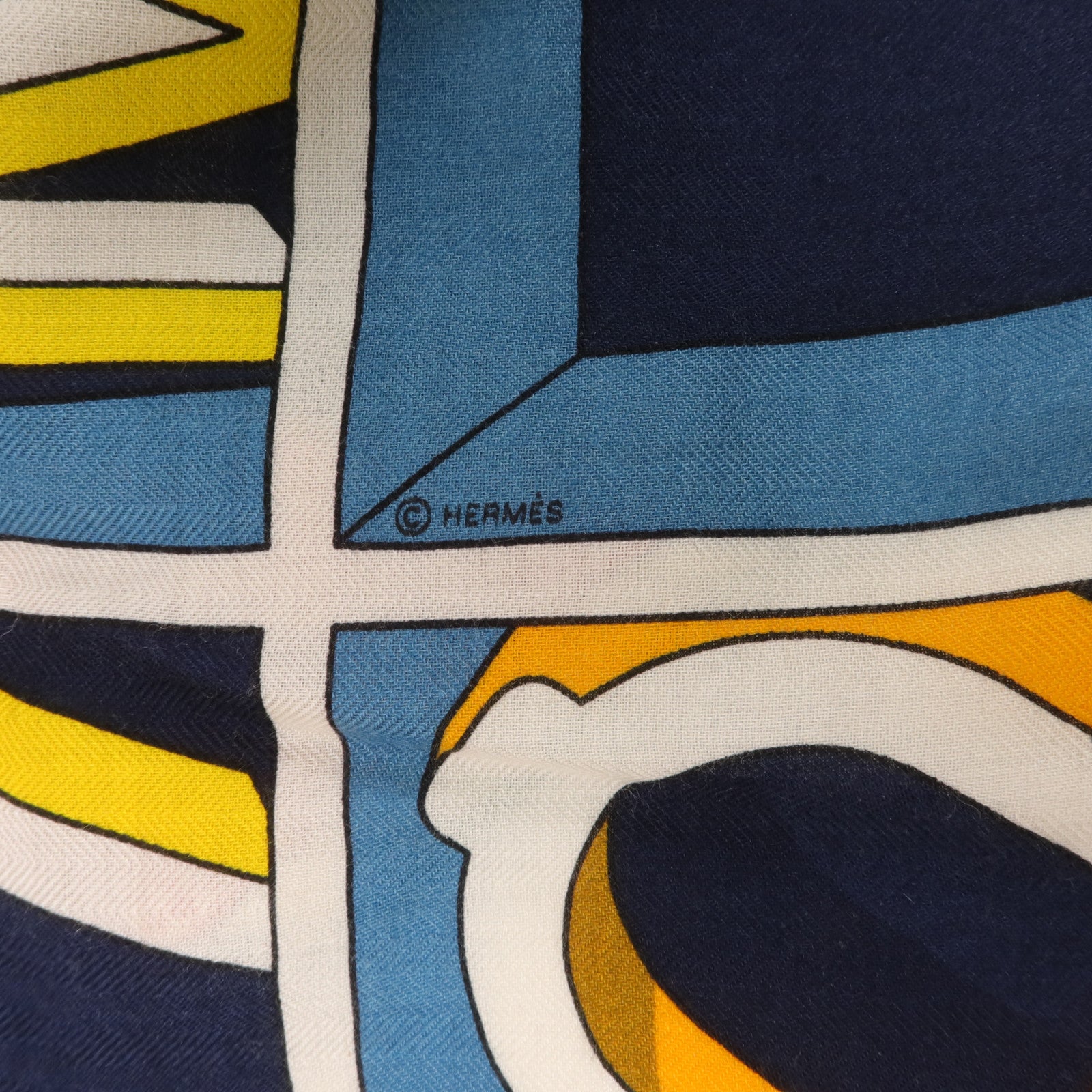 HERMES 羊絨/絲質Scarf 100X100cm絲巾