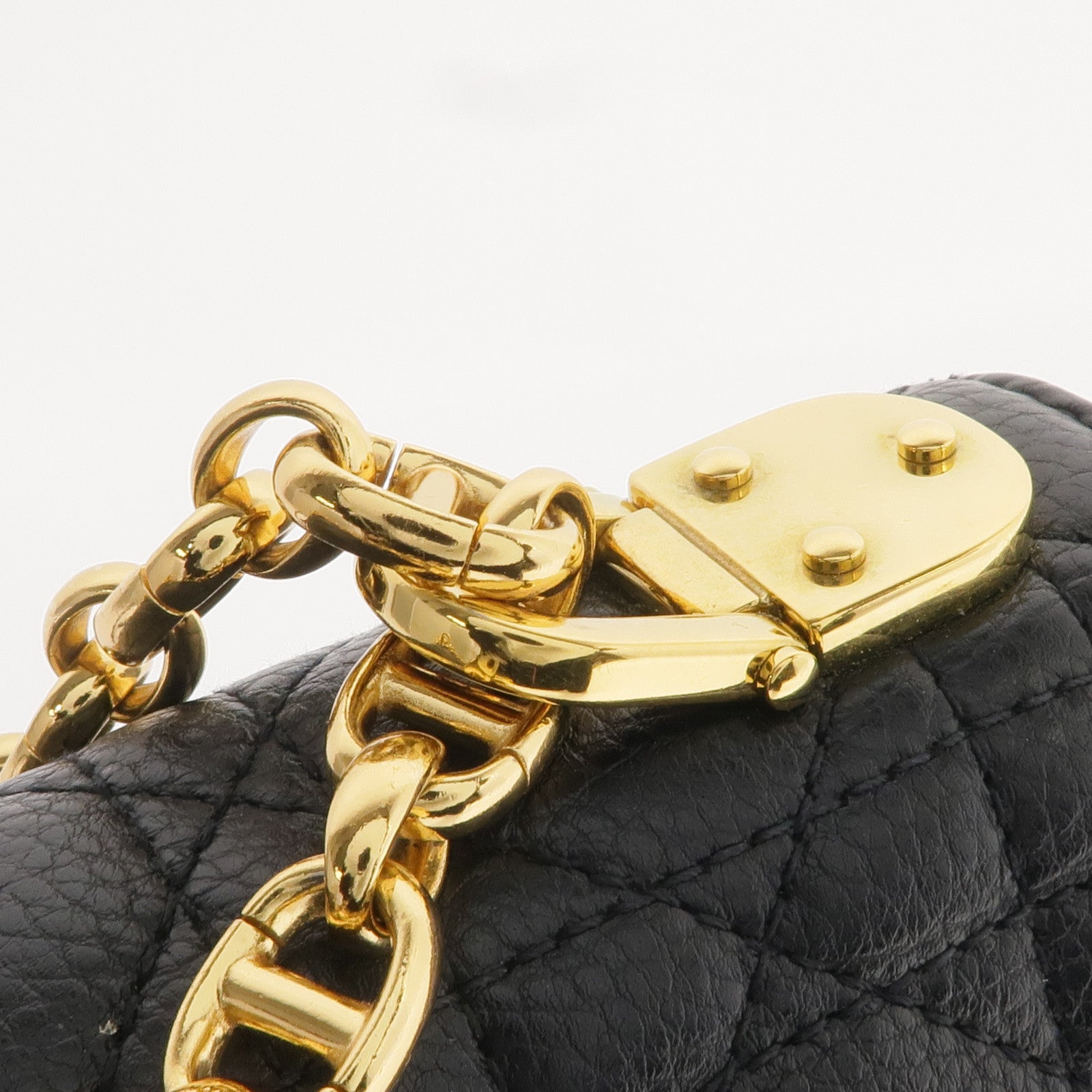Dior 【激減優惠】牛皮皮革Care Bag Medium金扣鏈帶肩背袋