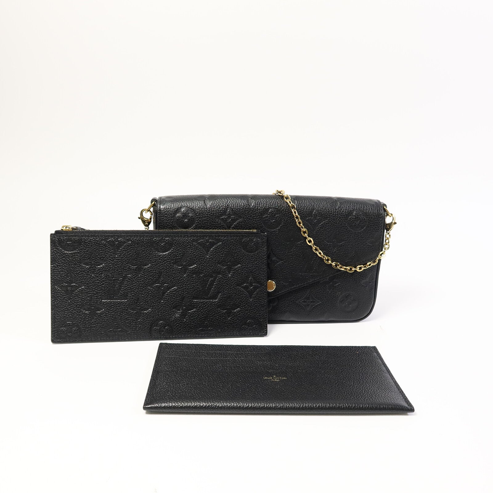 LOUIS VUITTON Monogram Empreinte Felicie Pochette鏈帶肩背袋