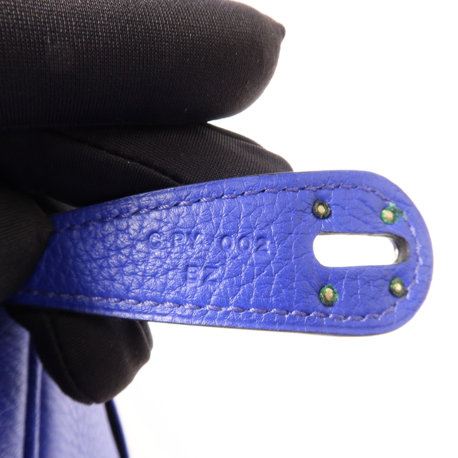 HERMES Clemence皮革Lindy 26銀扣手挽肩背兩用袋Bleu Electrique