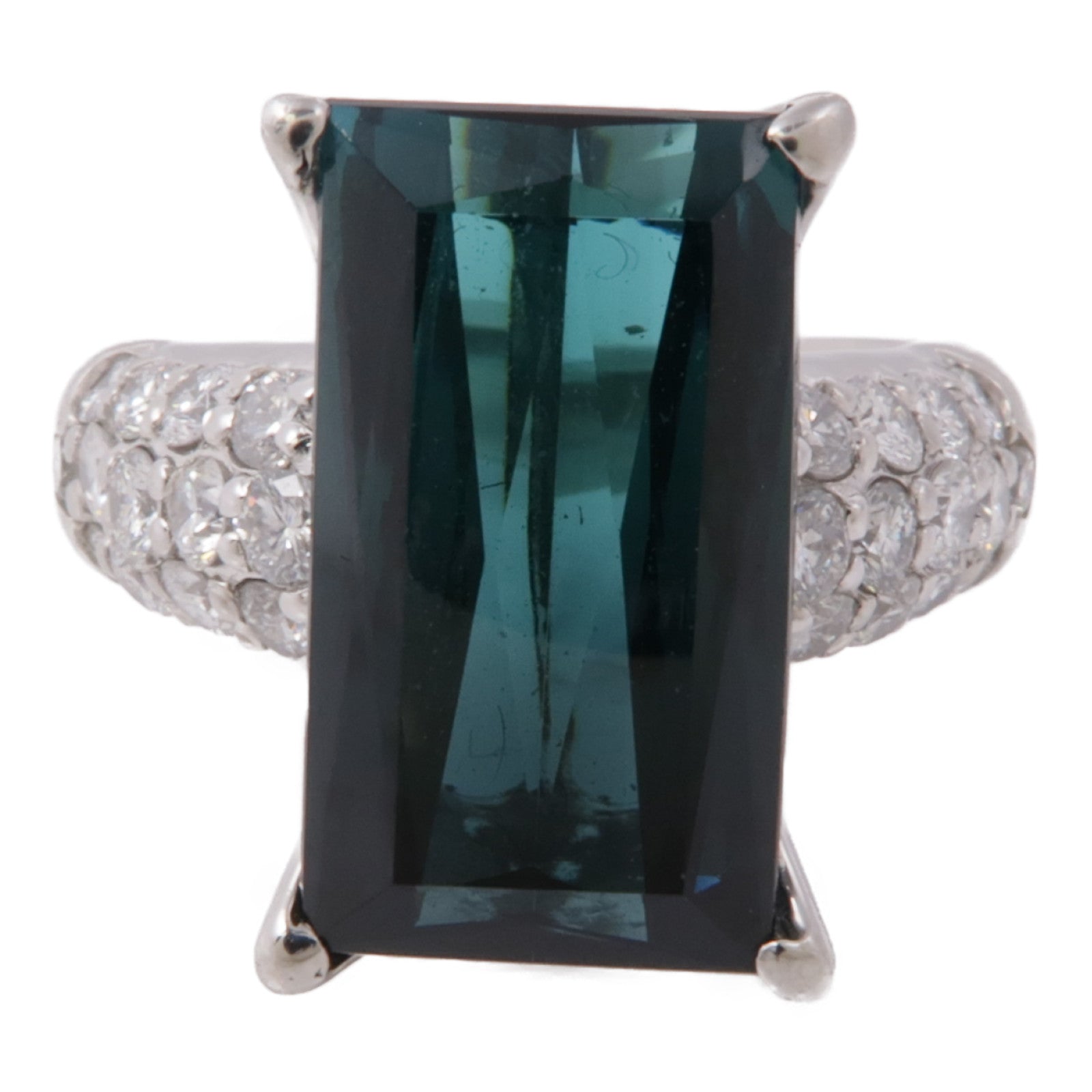JEWELRY PT900鉑金Tourmaline Diamond Ring戒指US#6.25