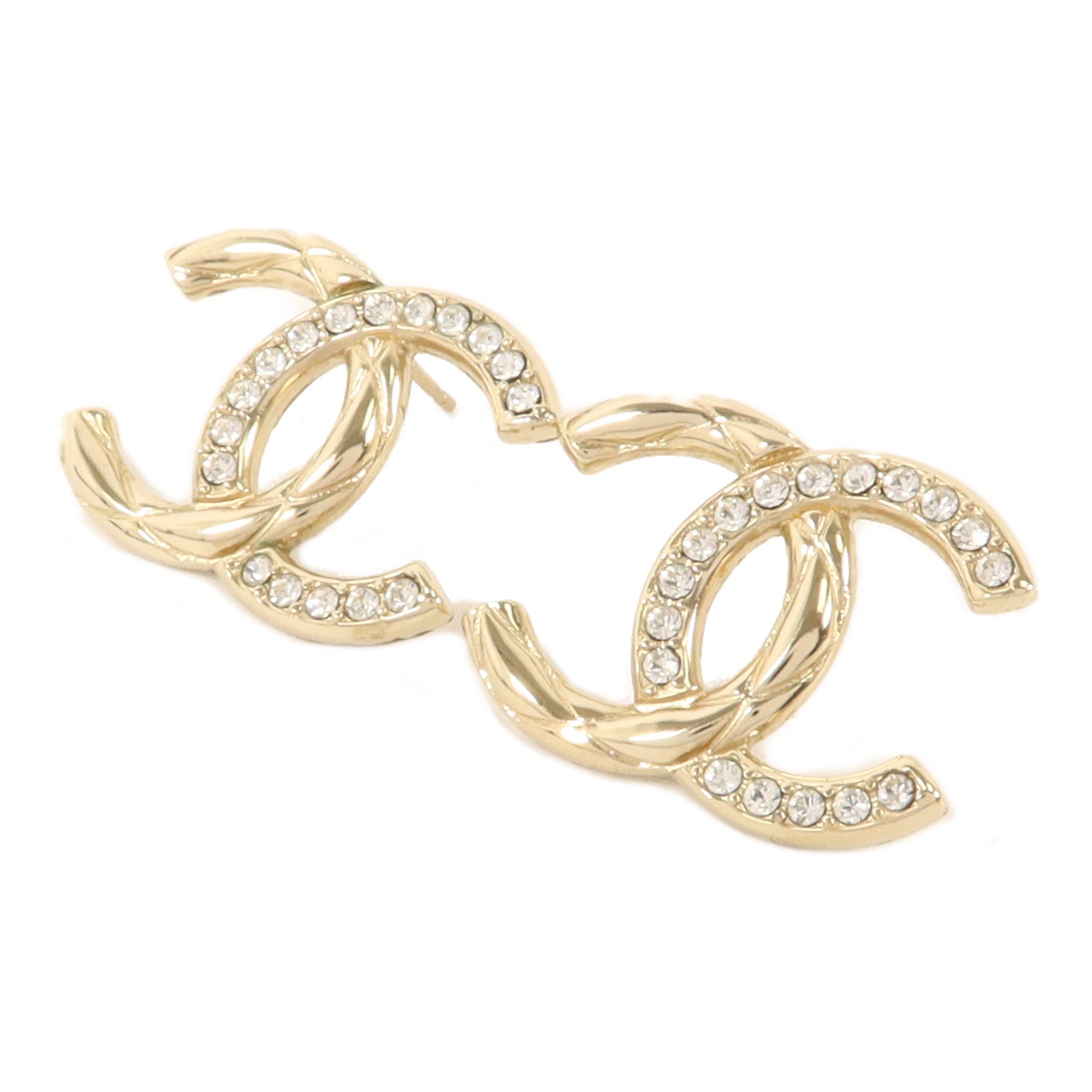 CHANEL 金屬/水晶Pierced Earring耳環