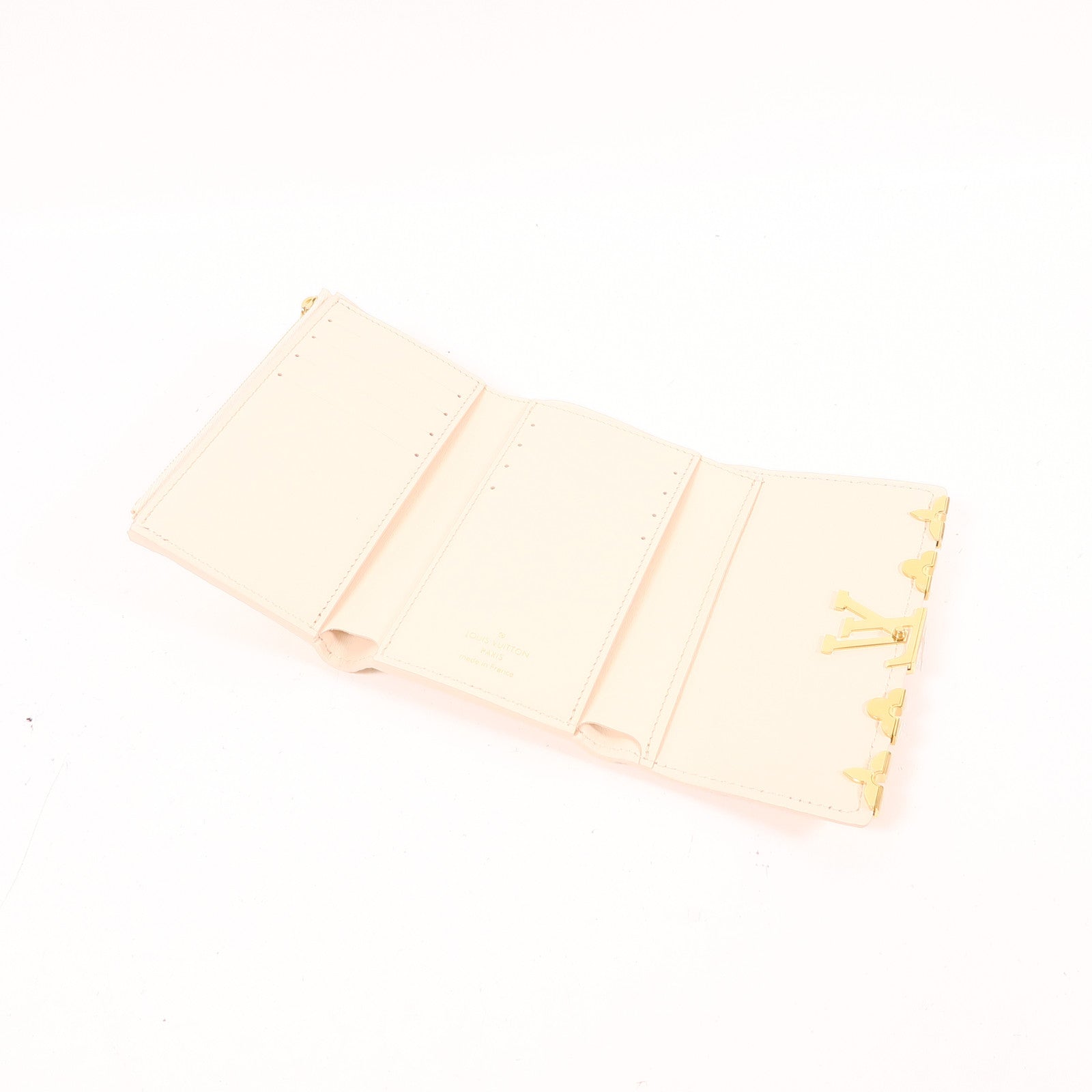 LOUIS VUITTON 【激減優惠】牛皮皮革Capucines Compact Wallet金扣錢包