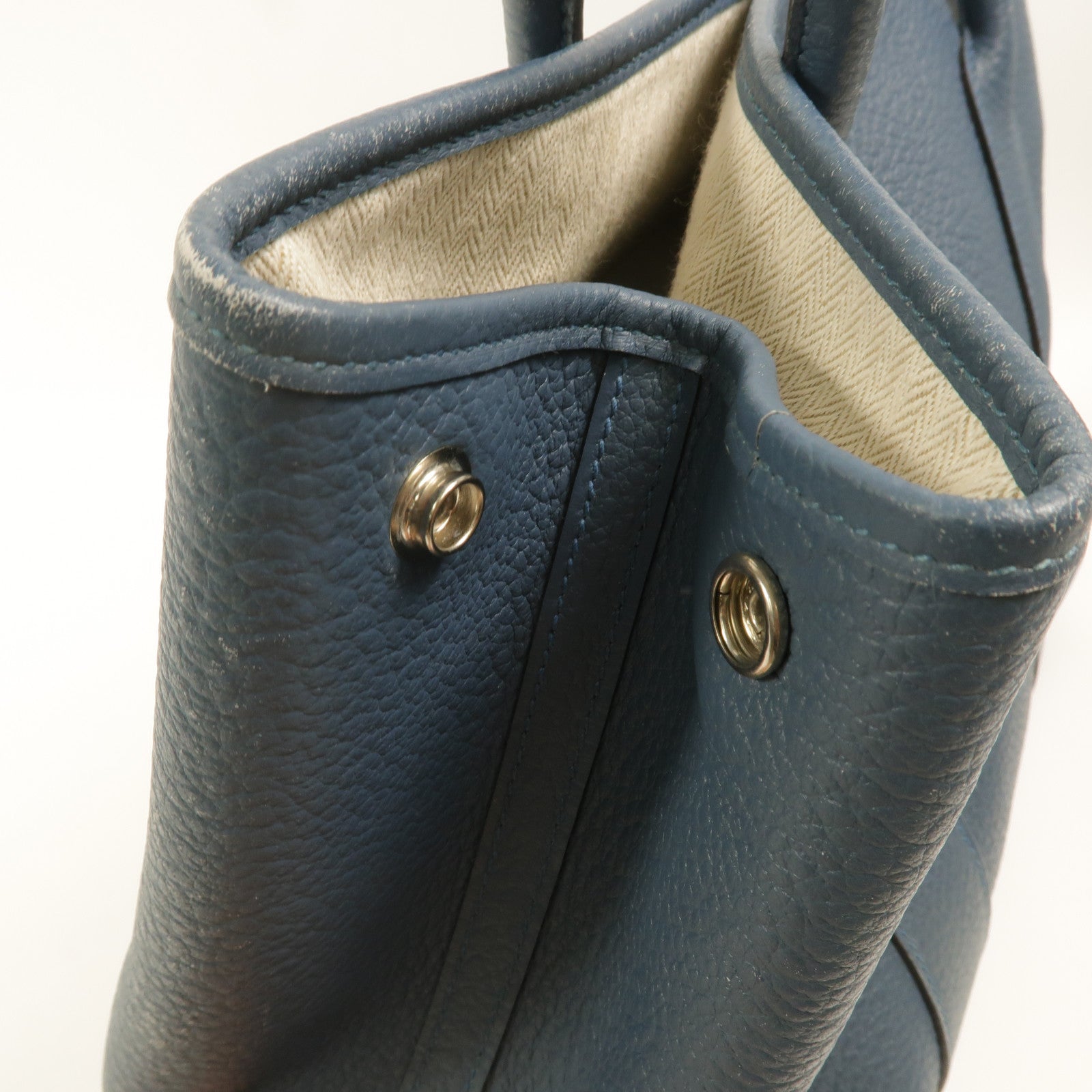 HERMES Garden Party PM手挽袋Blue Orage