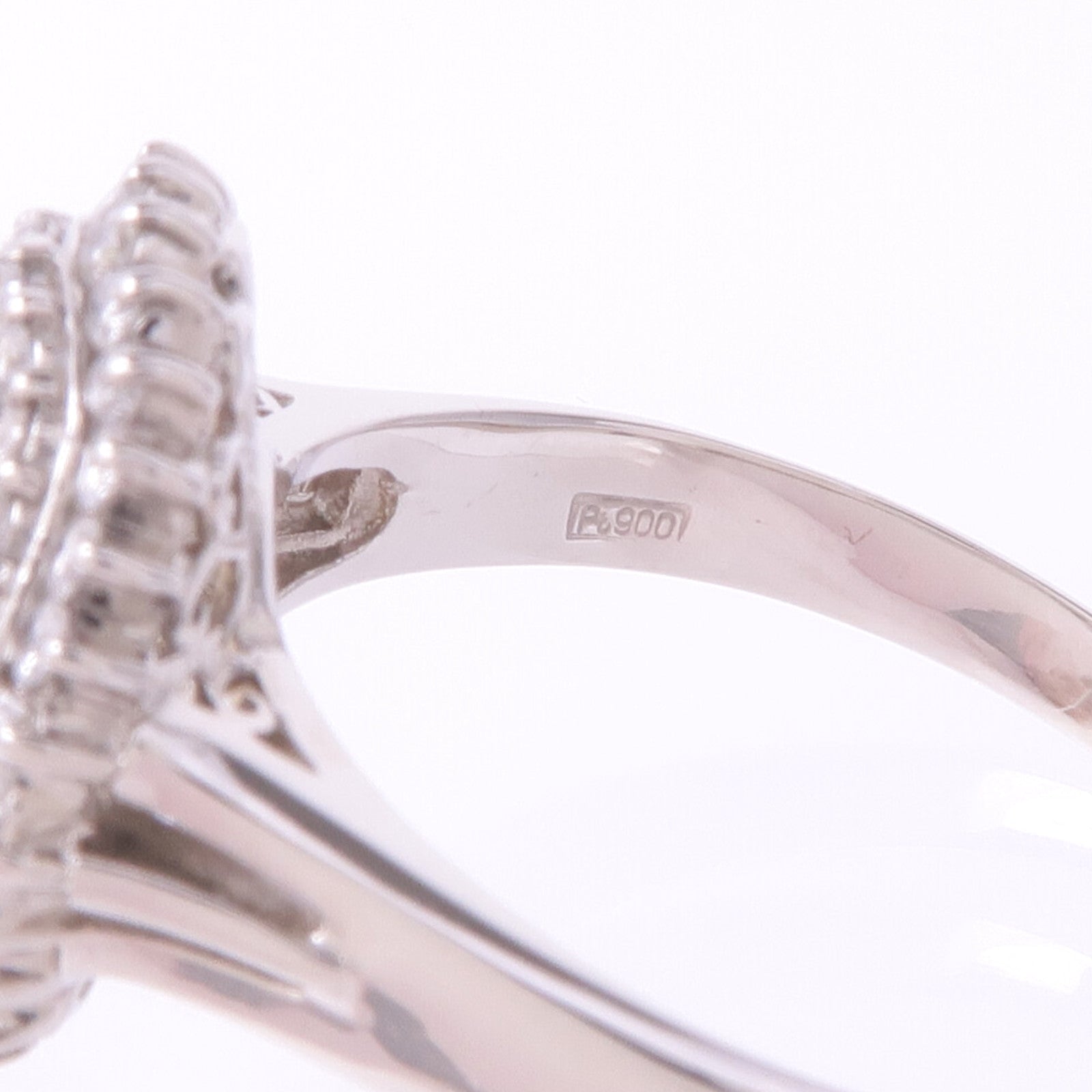 JEWELRY PT900鉑金Opal Diamond Ring蛋白石/鑽石戒指US#9