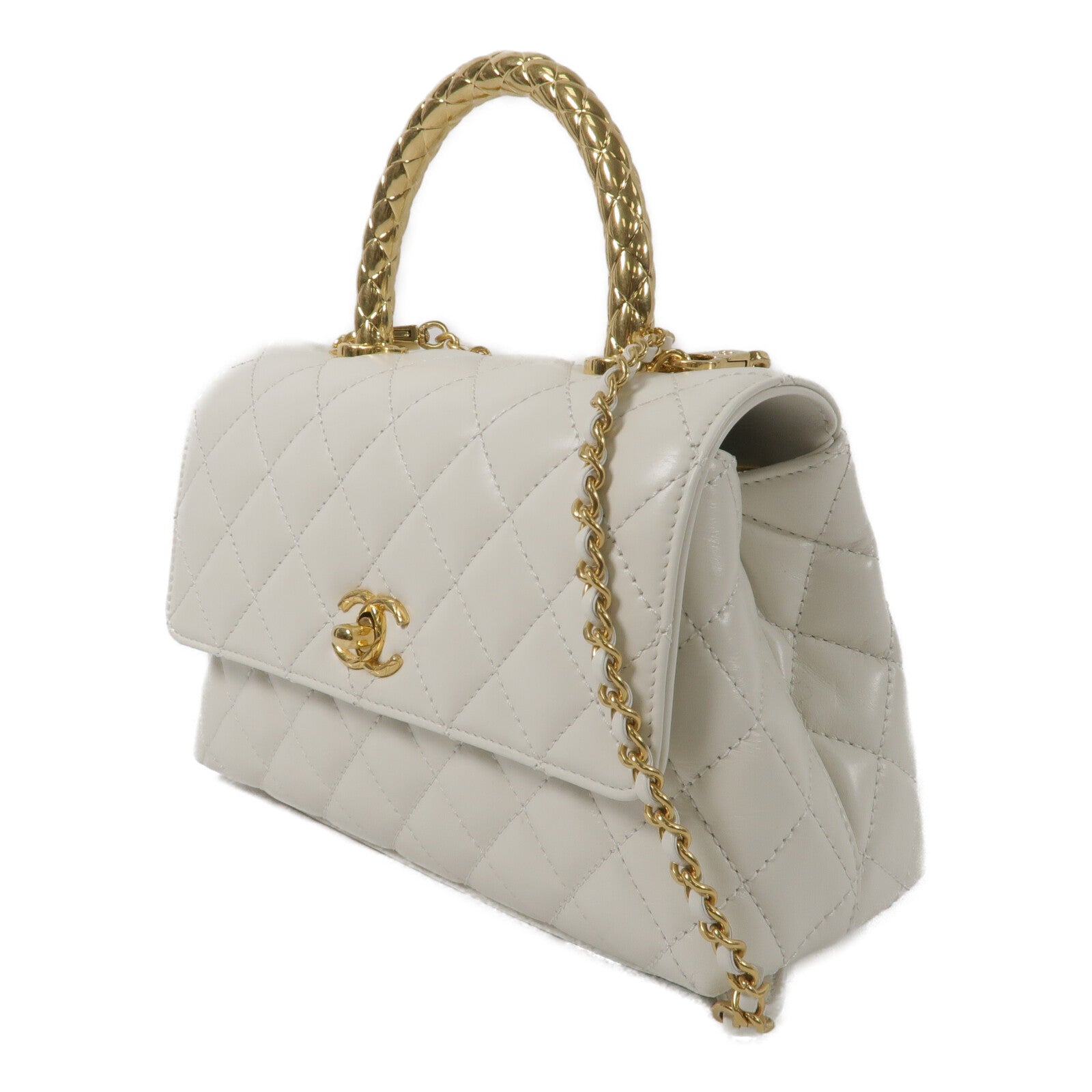 CHANEL 牛皮皮革CoCo Handle Small鏈帶手挽肩背兩用袋