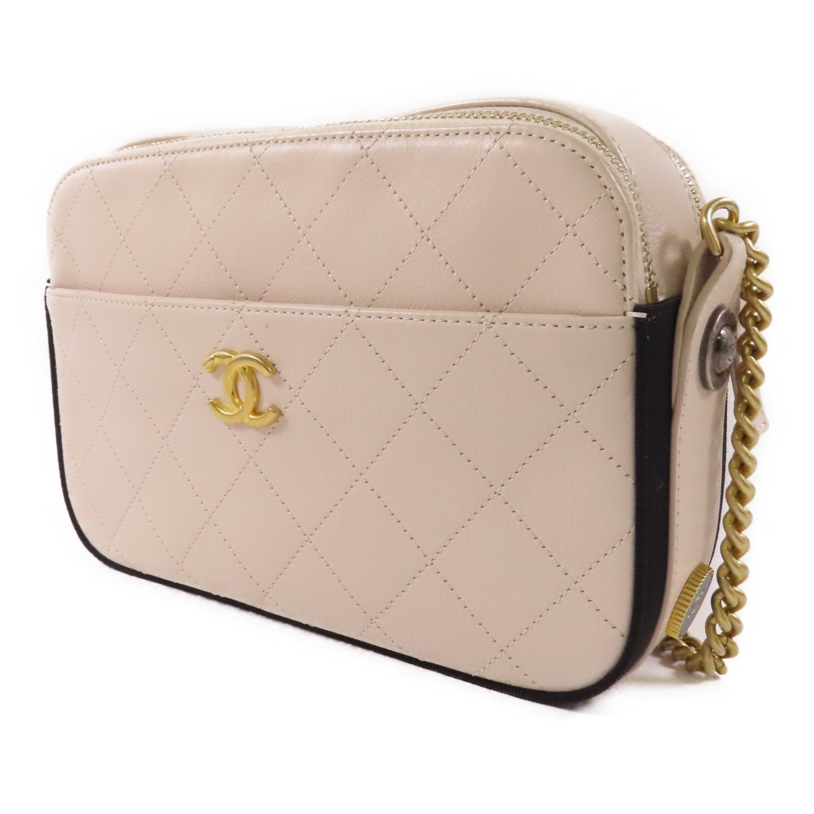 CHANEL 【激減優惠】牛皮皮革Camera Bag金扣鏈帶肩背袋