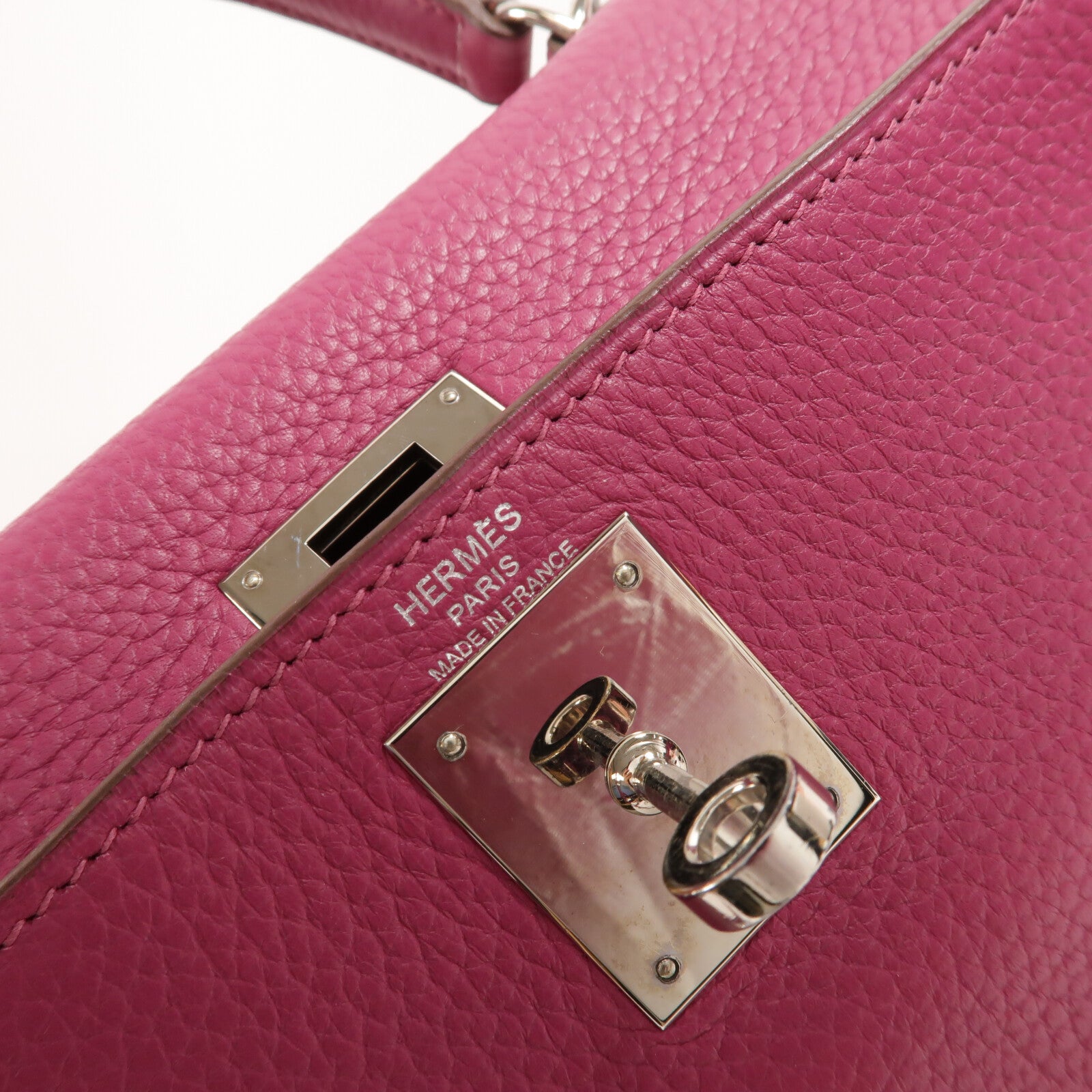 HERMES Clemence皮革Kelly 28手挽肩背兩用袋Tosca