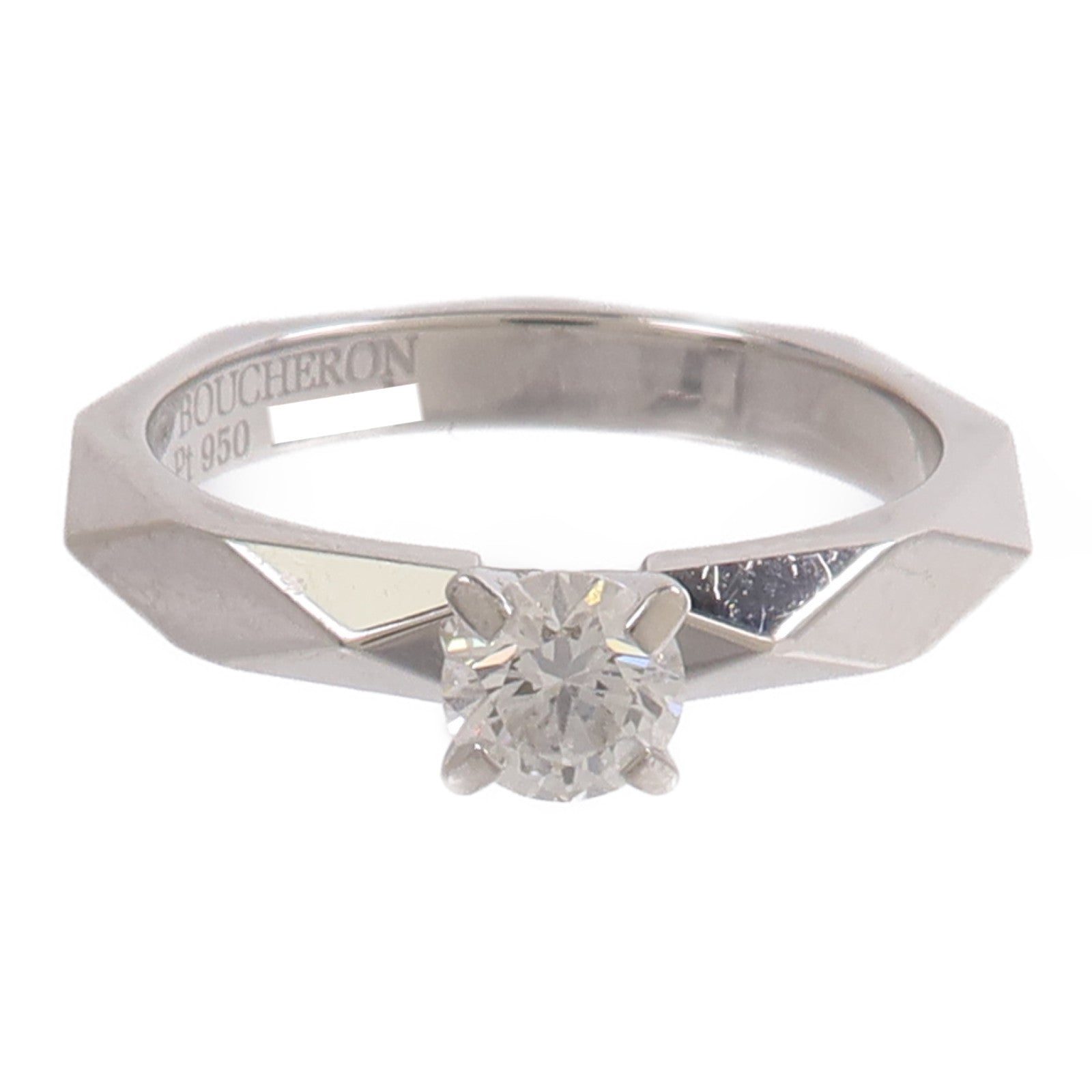 Boucheron PT950鉑金Facette Ring鑽石戒指