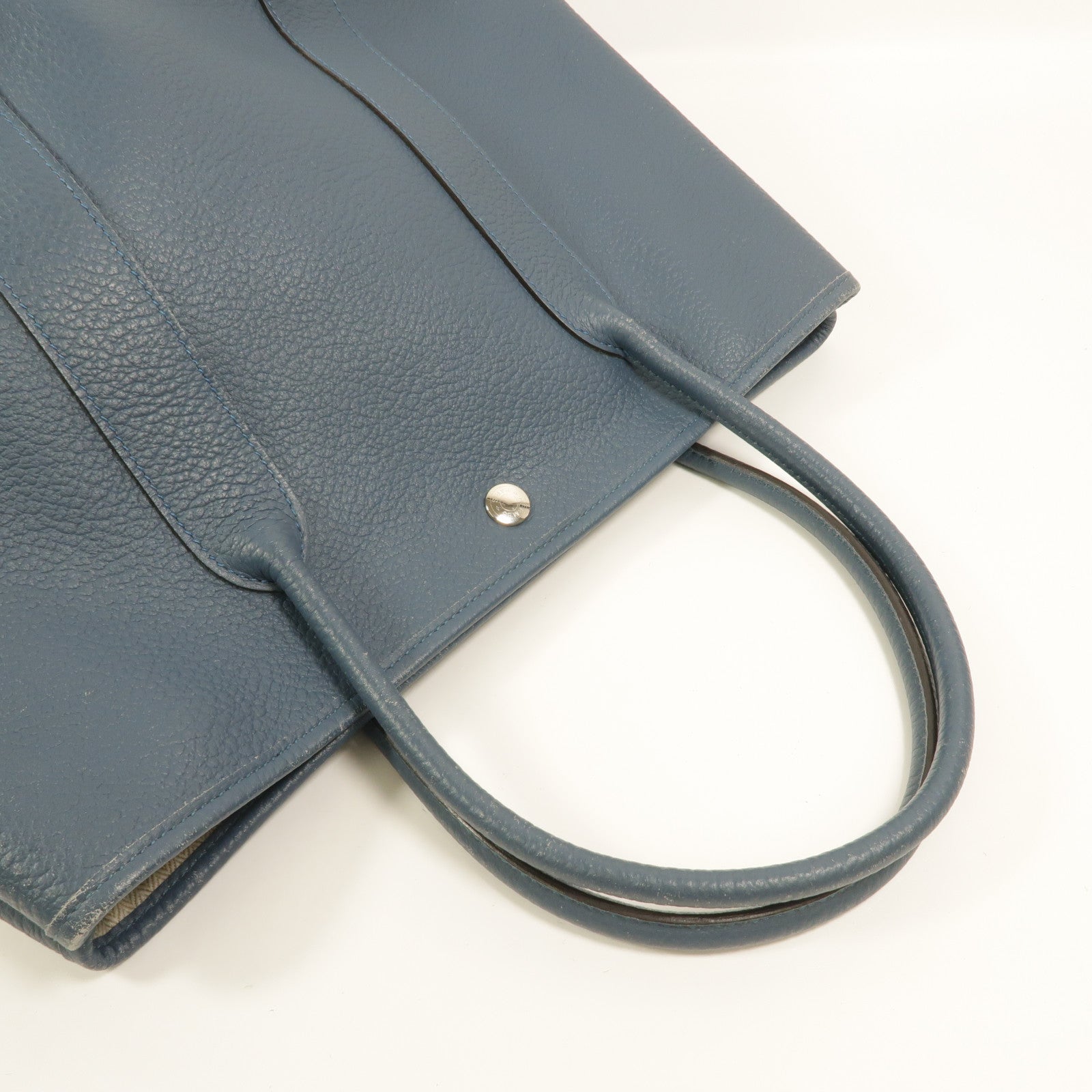 HERMES Garden Party PM手挽袋Blue Orage