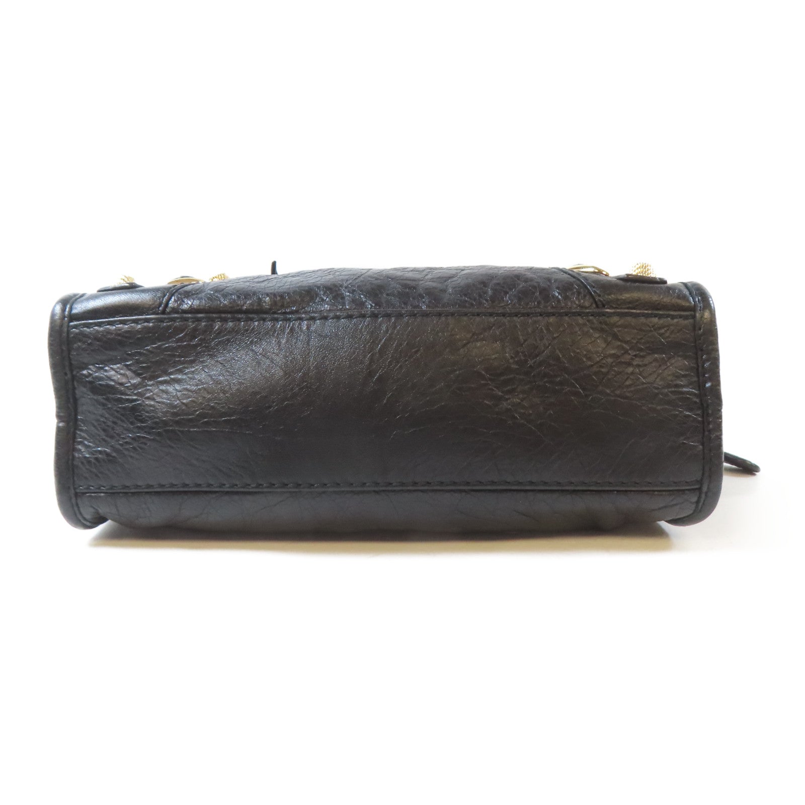 BALENCIAGA 羊皮皮革Mini City金扣手挽肩背兩用袋黑色