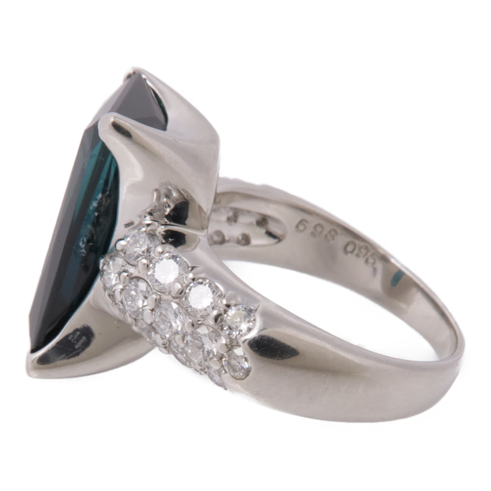 JEWELRY PT900鉑金Tourmaline Diamond Ring戒指US#6.25