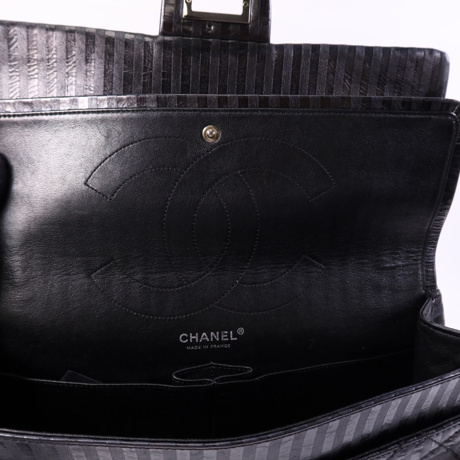 CHANEL 牛皮皮革2.55 Large銀扣鏈帶肩背袋