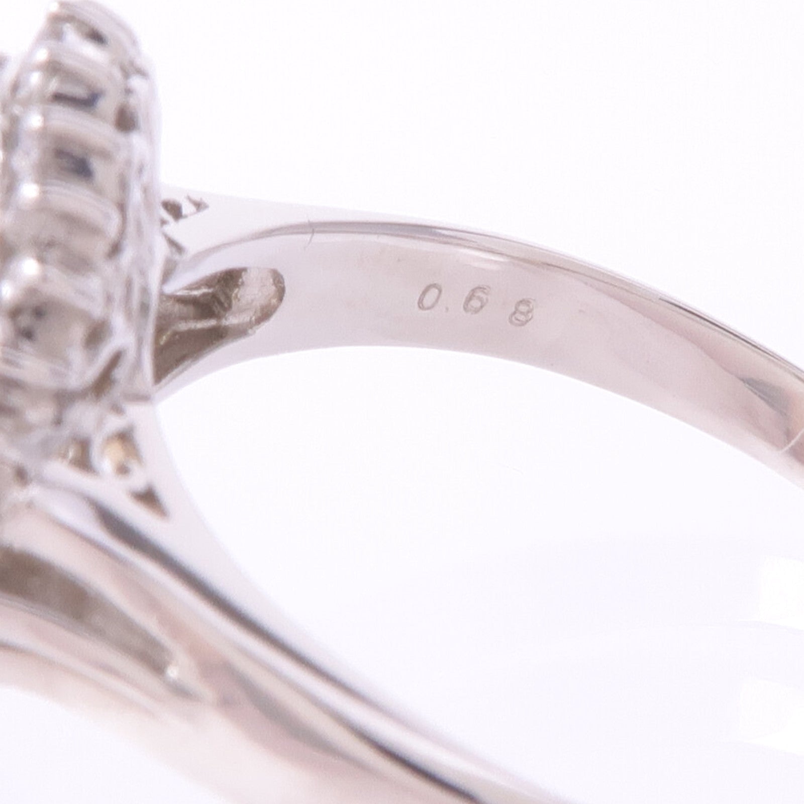 JEWELRY 【激減優惠】PT900鉑金Opal Diamond Ring蛋白石/鑽石戒指US#9