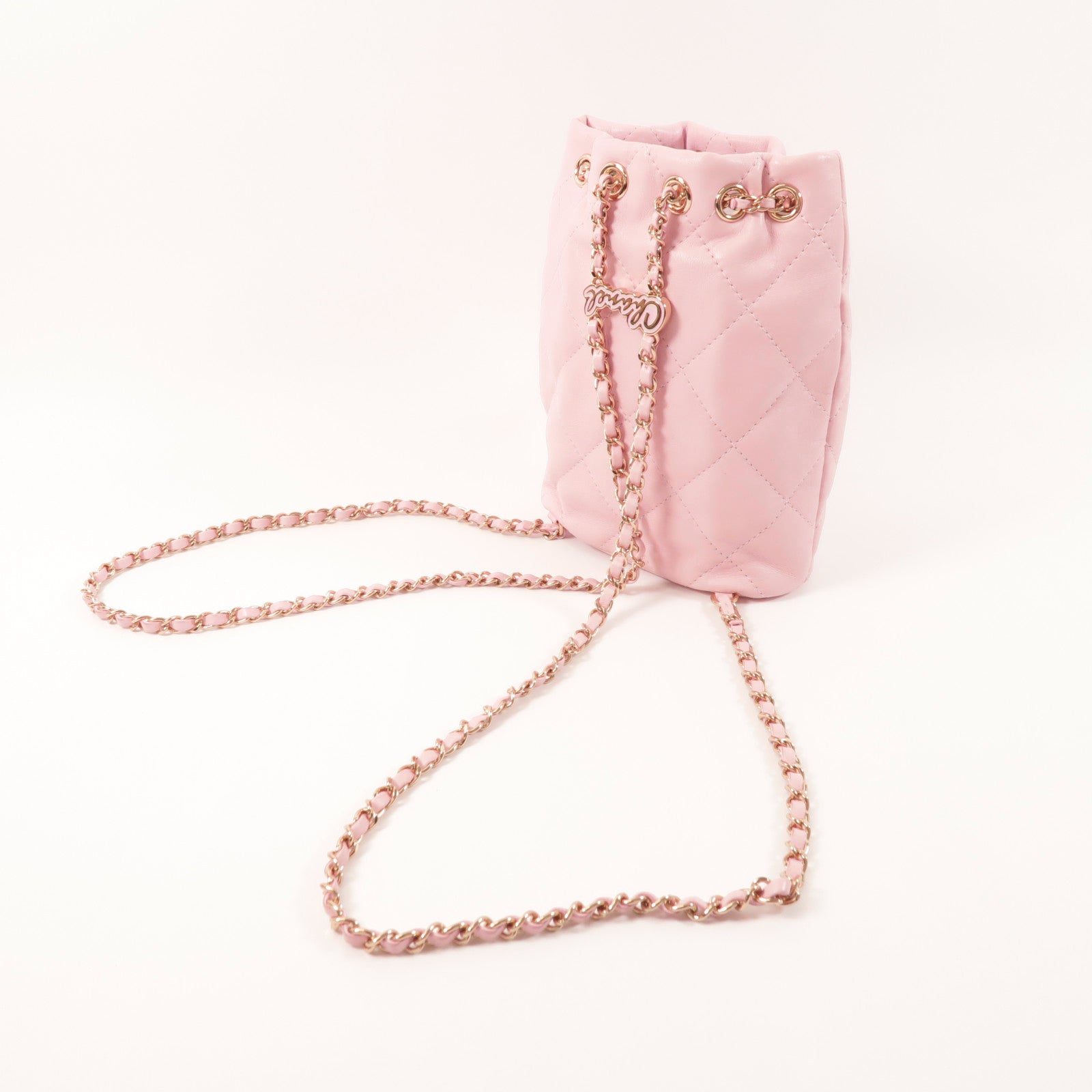 CHANEL 羊皮皮革Backpack金扣背包
