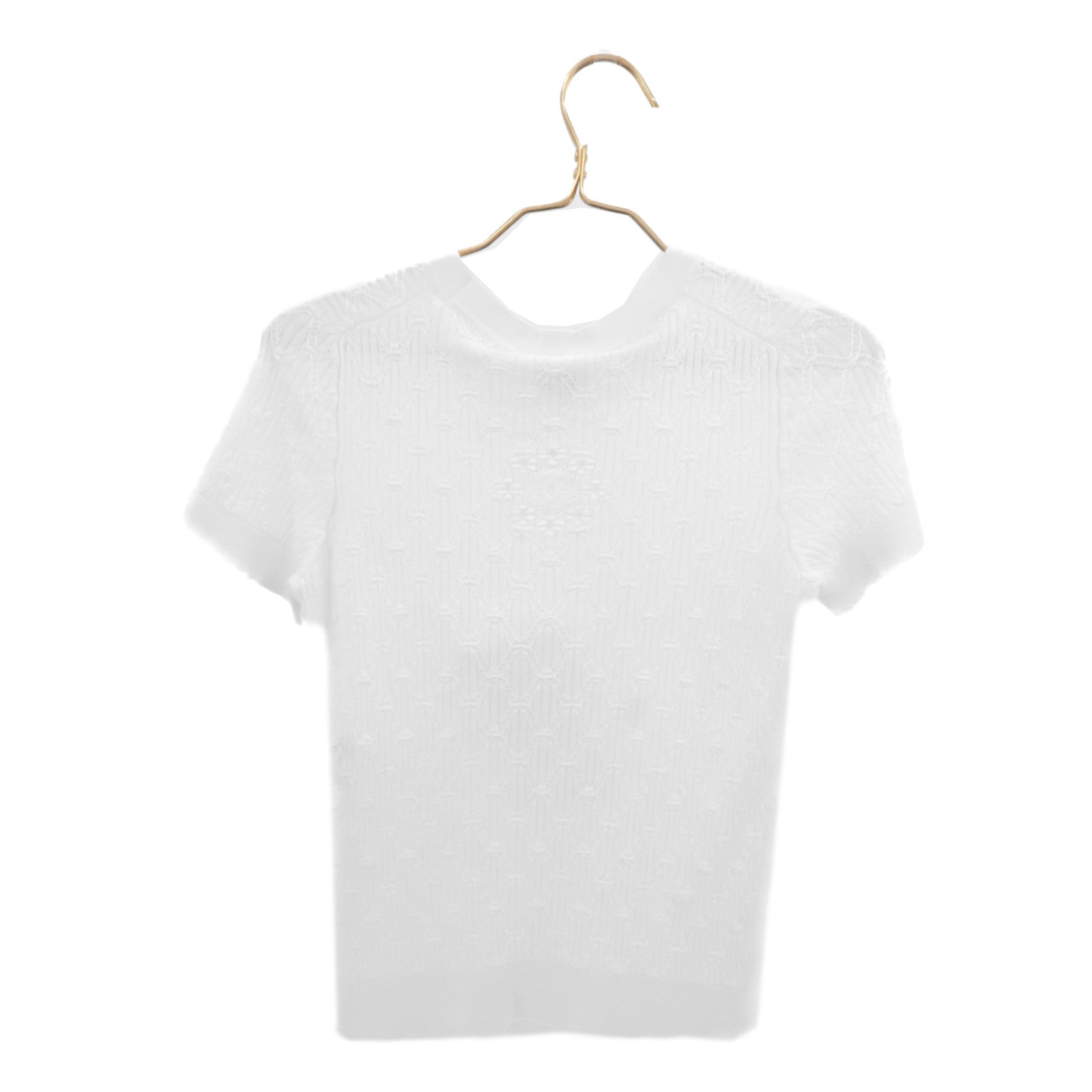 CHANEL Cotton CC Logos Short sleeve knit Sweater針織