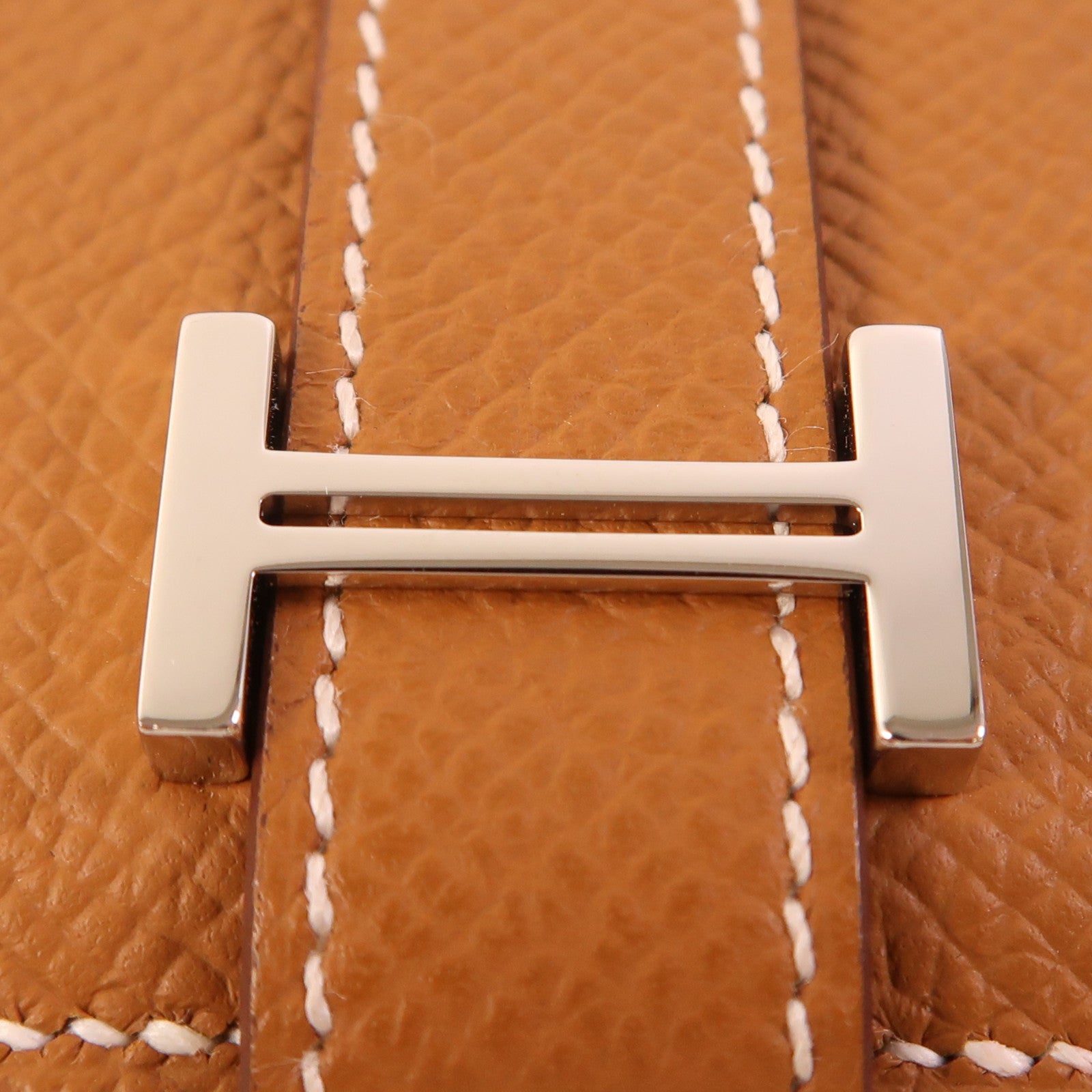 HERMES Epsom皮革Bearn Long Wallet銀扣長錢包Gold