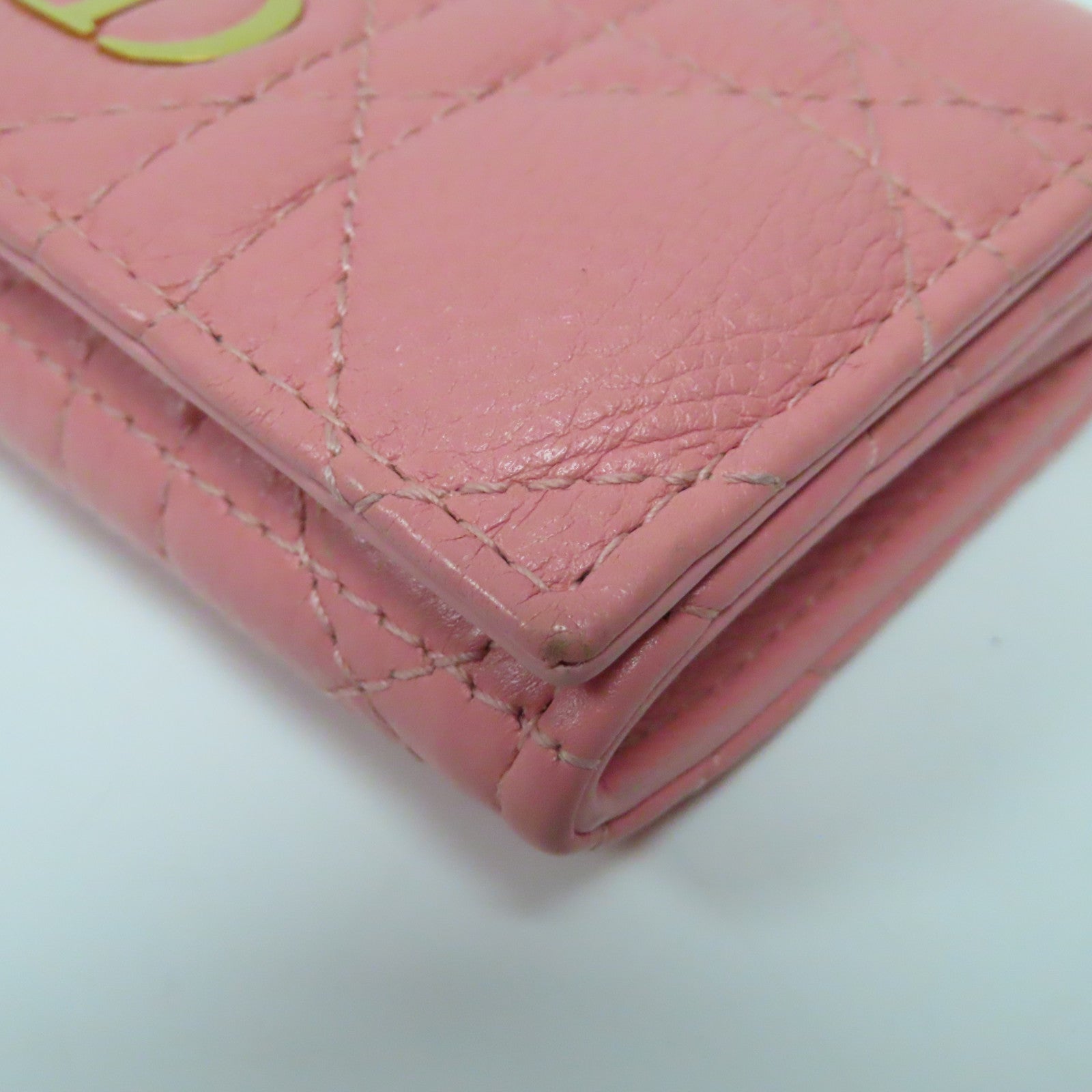 Dior 【激減優惠】羊皮皮革Card Case金扣卡片套粉紅色