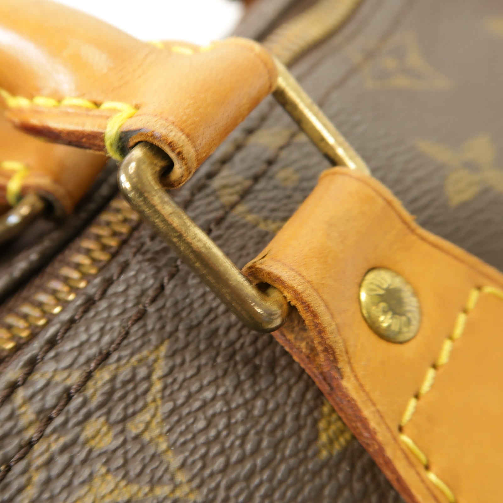 LOUIS VUITTON Monogram Speedy 25金扣手挽袋棕色