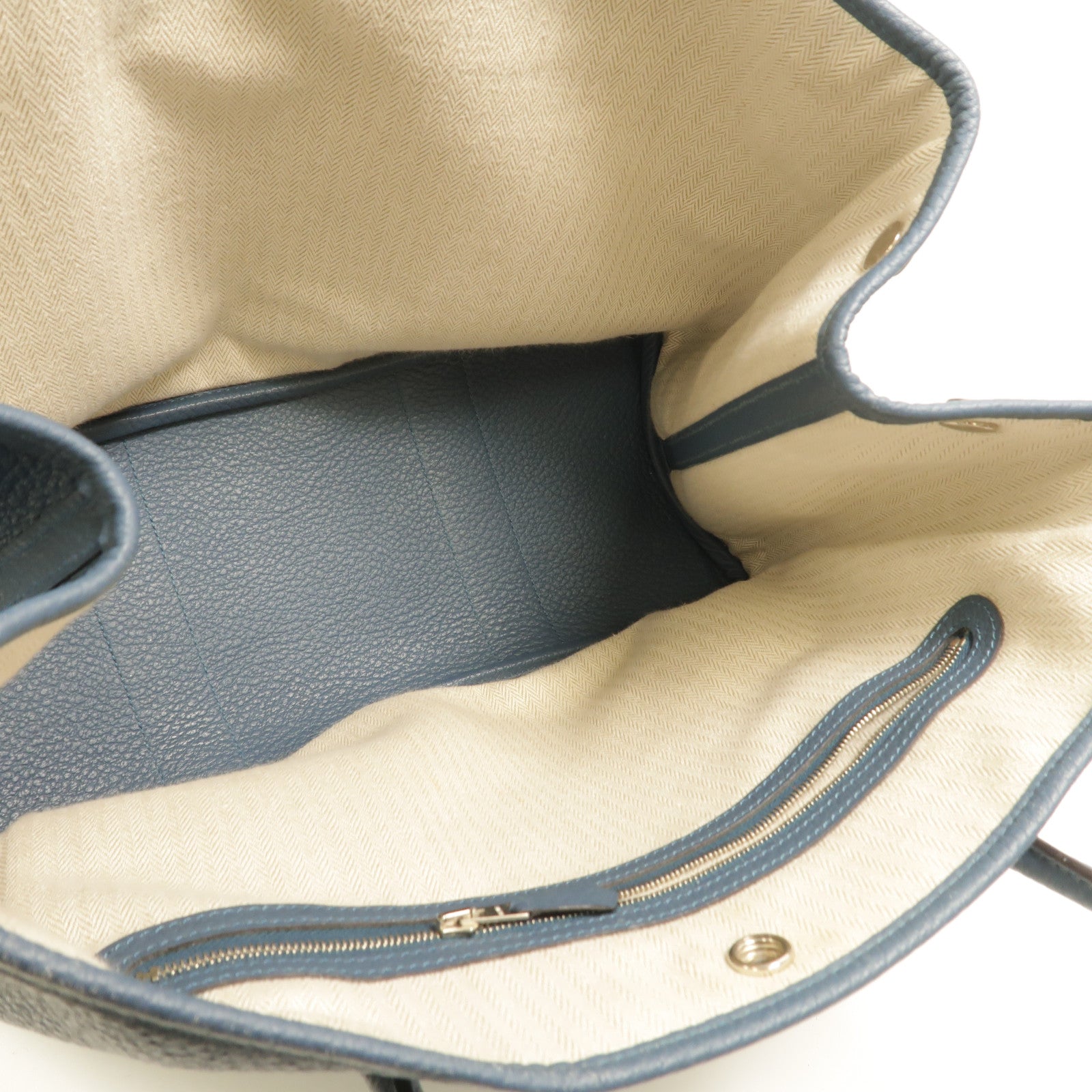 HERMES Garden Party PM手挽袋Blue Orage