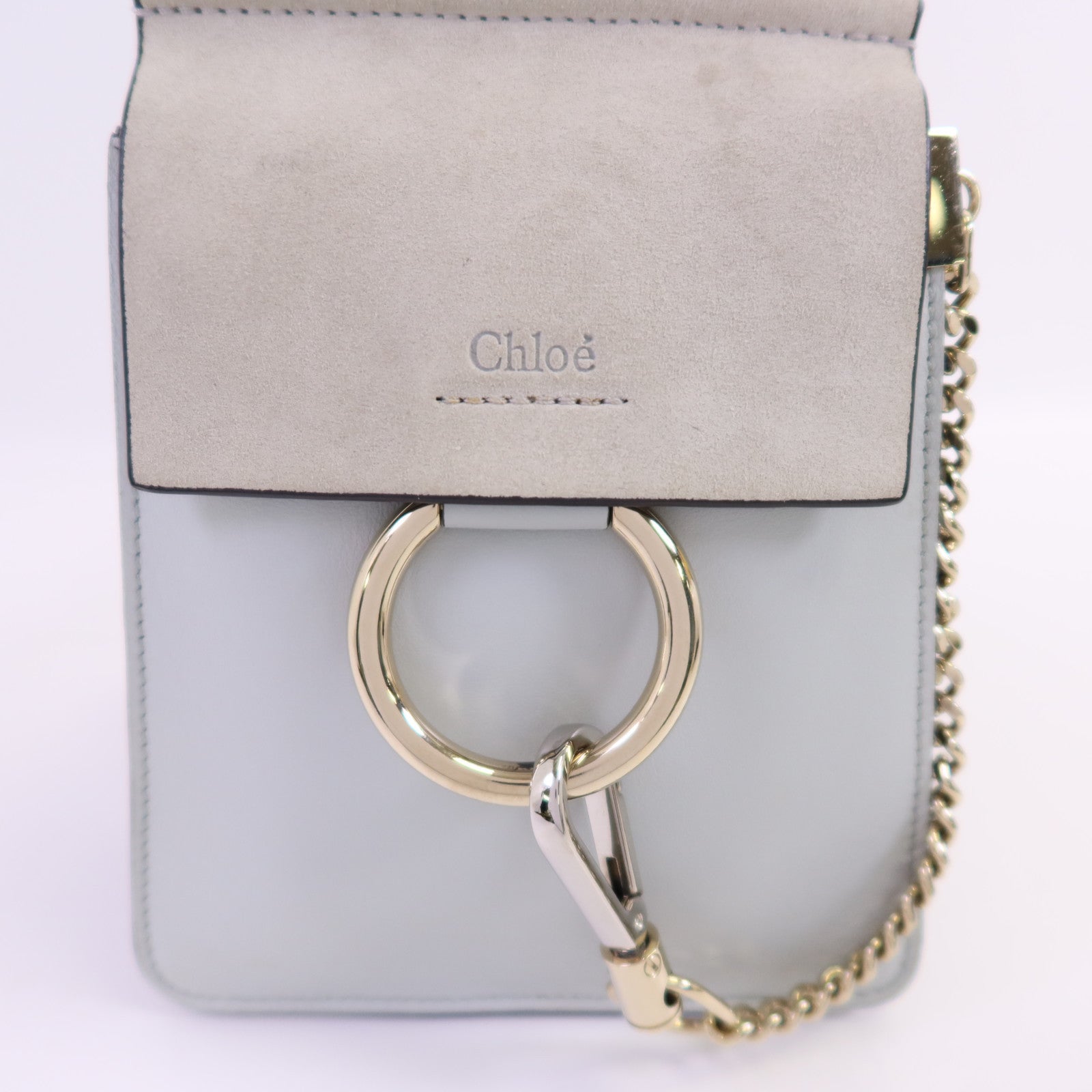 Chloe 牛皮皮革/麂皮皮革Feye金扣手挽肩背兩用袋