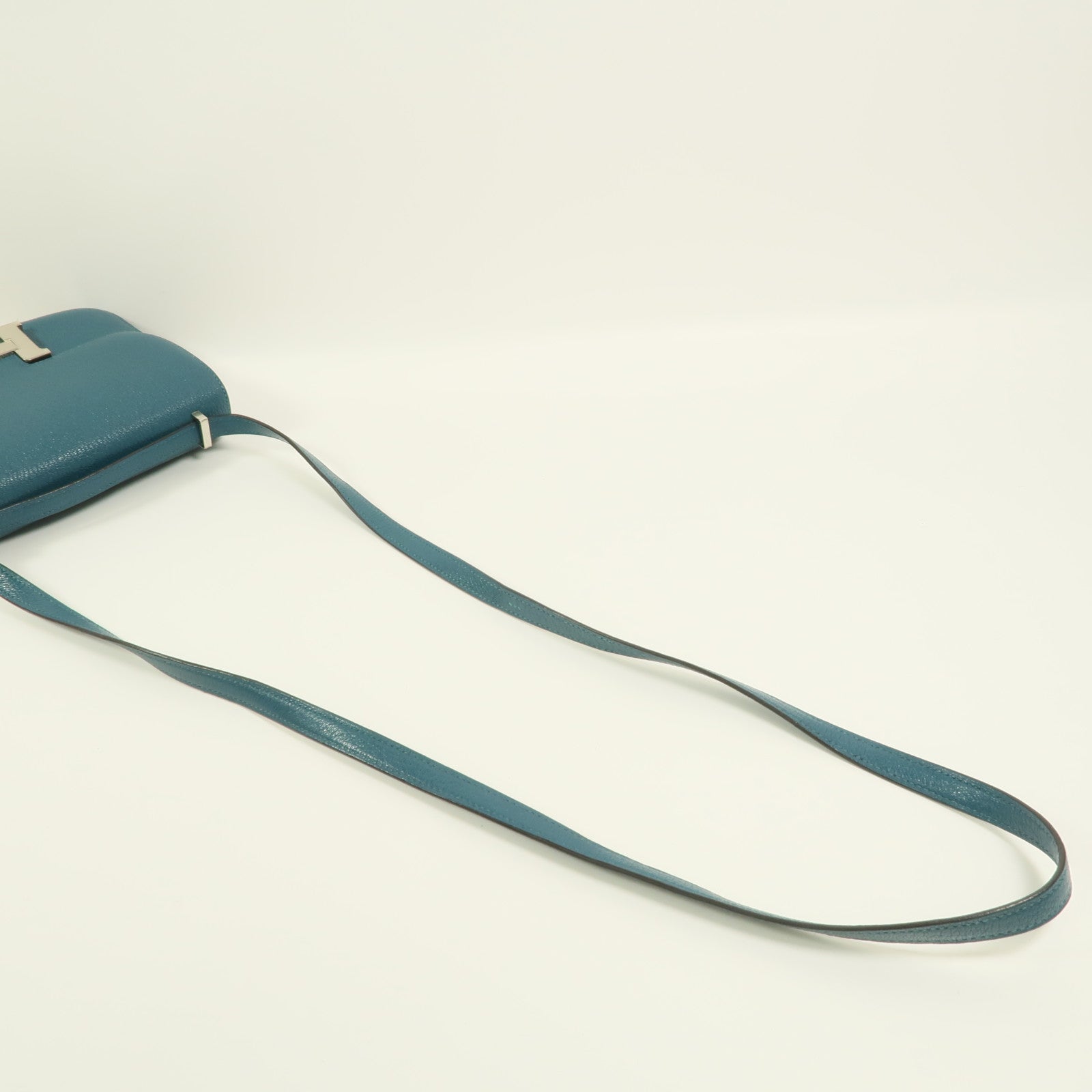 HERMES Chevre Mysore皮革Constance Mini肩背袋Vert Bosphore