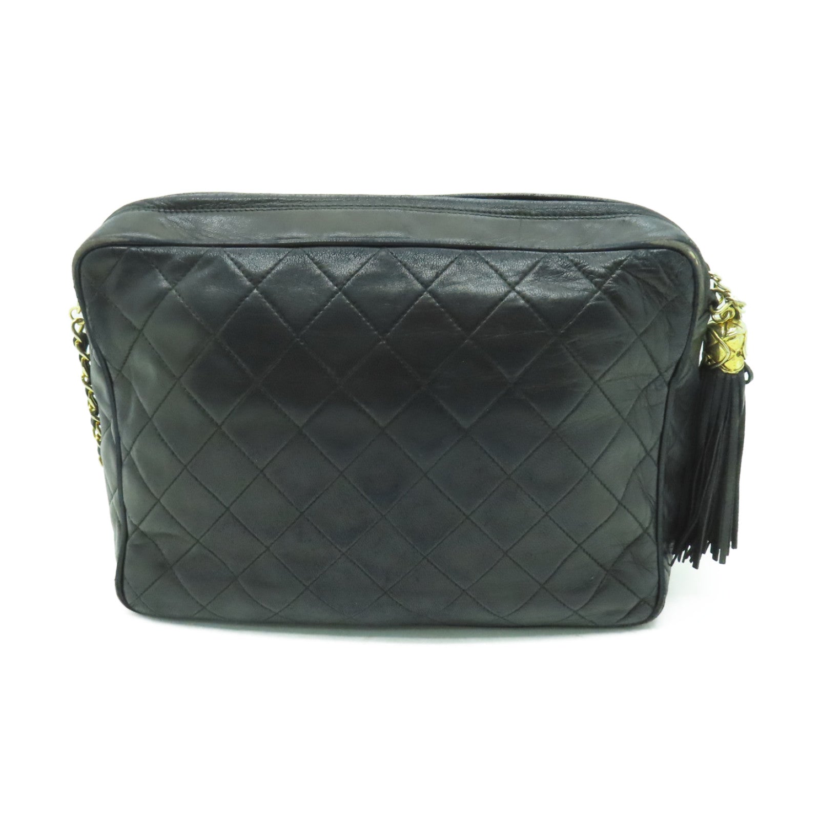 CHANEL 【激減優惠】菱格羊皮皮革Chain Shoulder金扣鏈帶肩背袋黑色