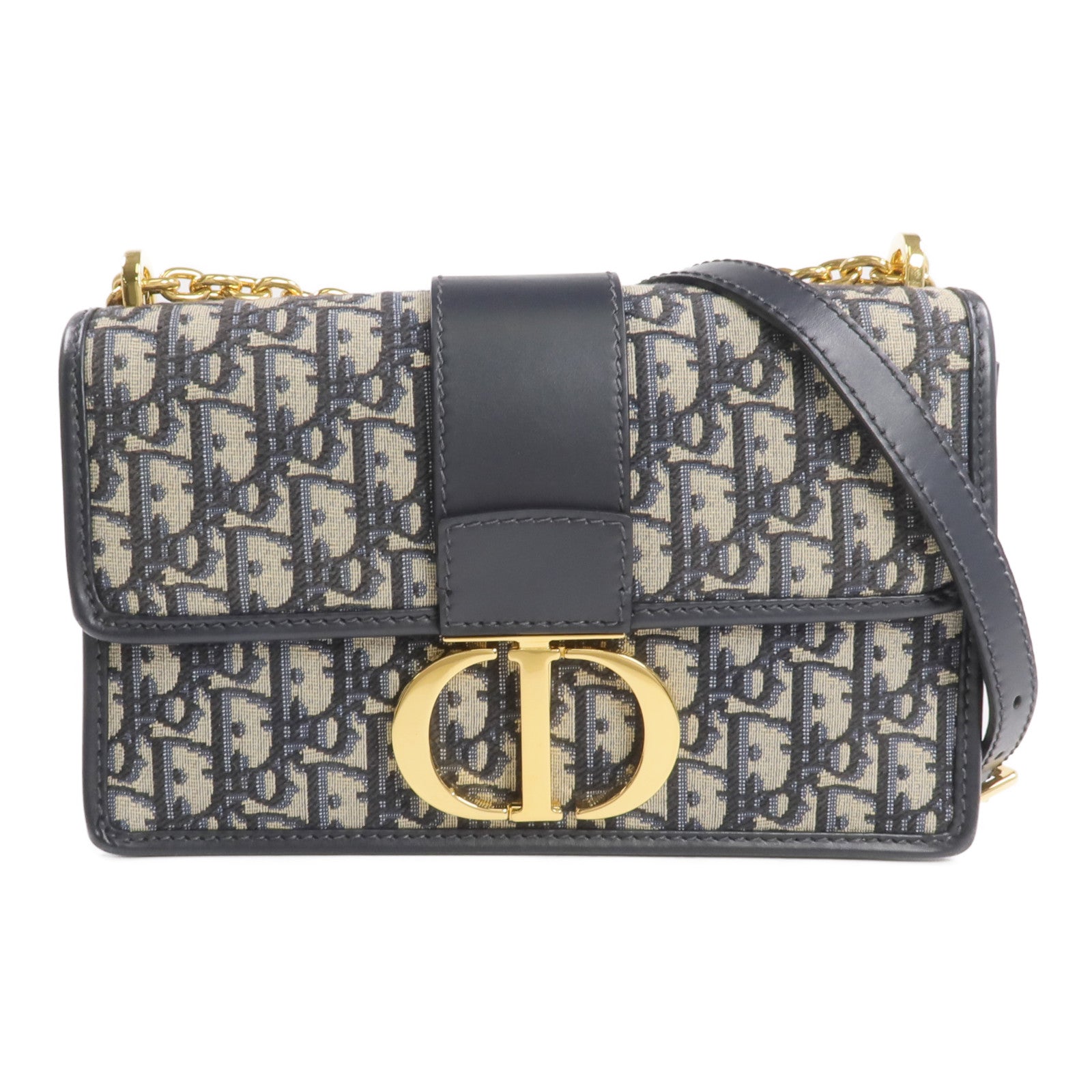 Dior 帆布Montaigne 30金扣鏈帶肩背袋