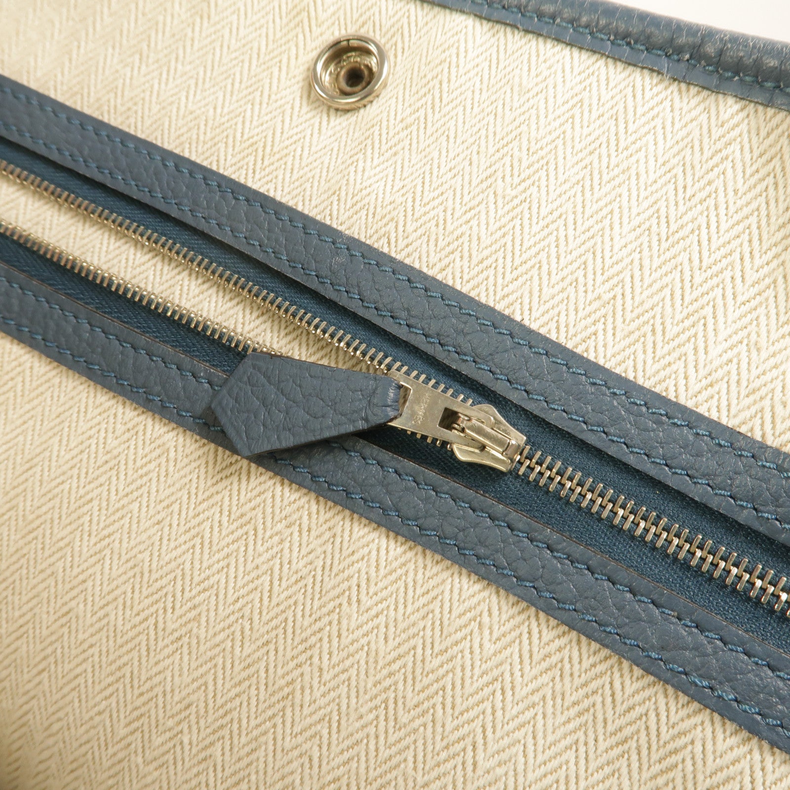 HERMES Garden Party PM手挽袋Blue Orage